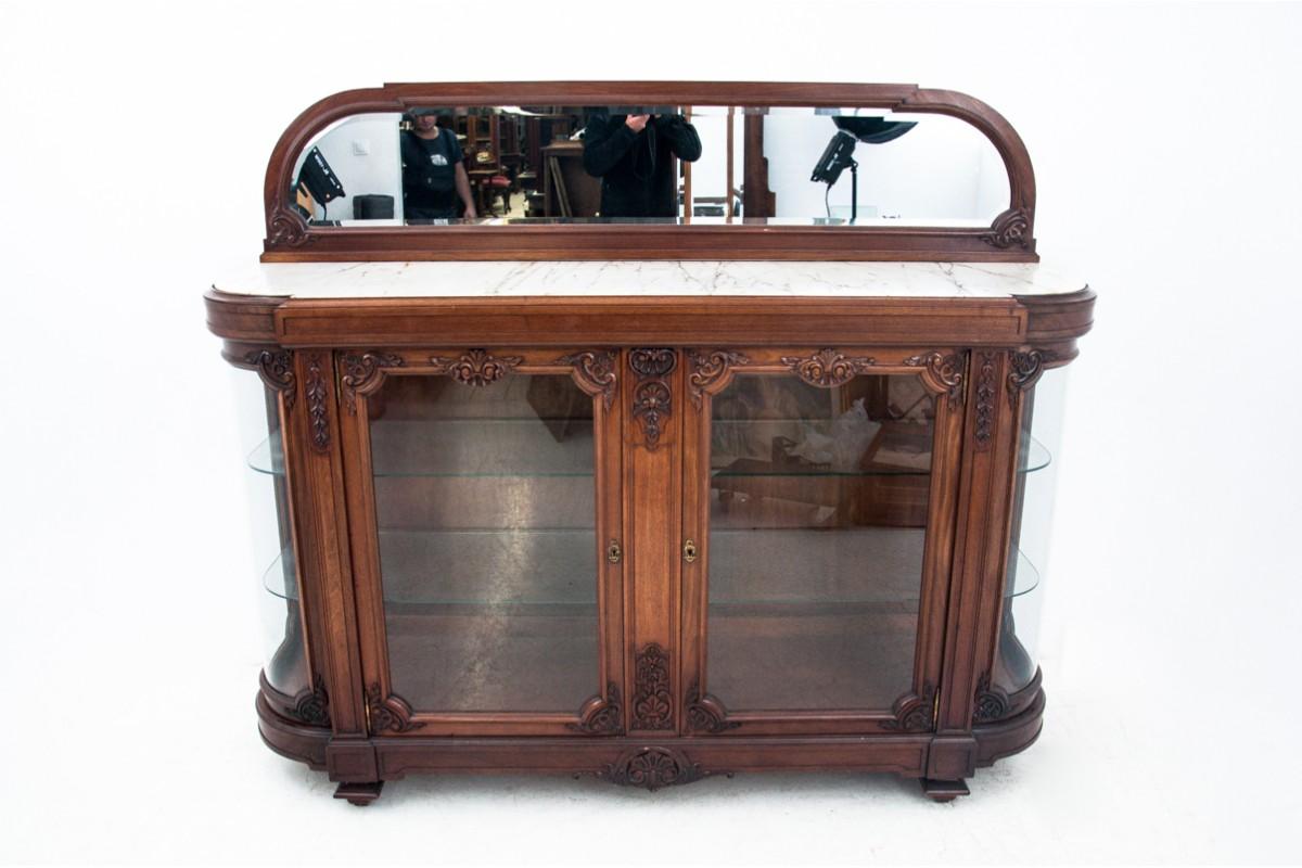 Glass Display Buffet with Marble Top, France, 1880s For Sale 5