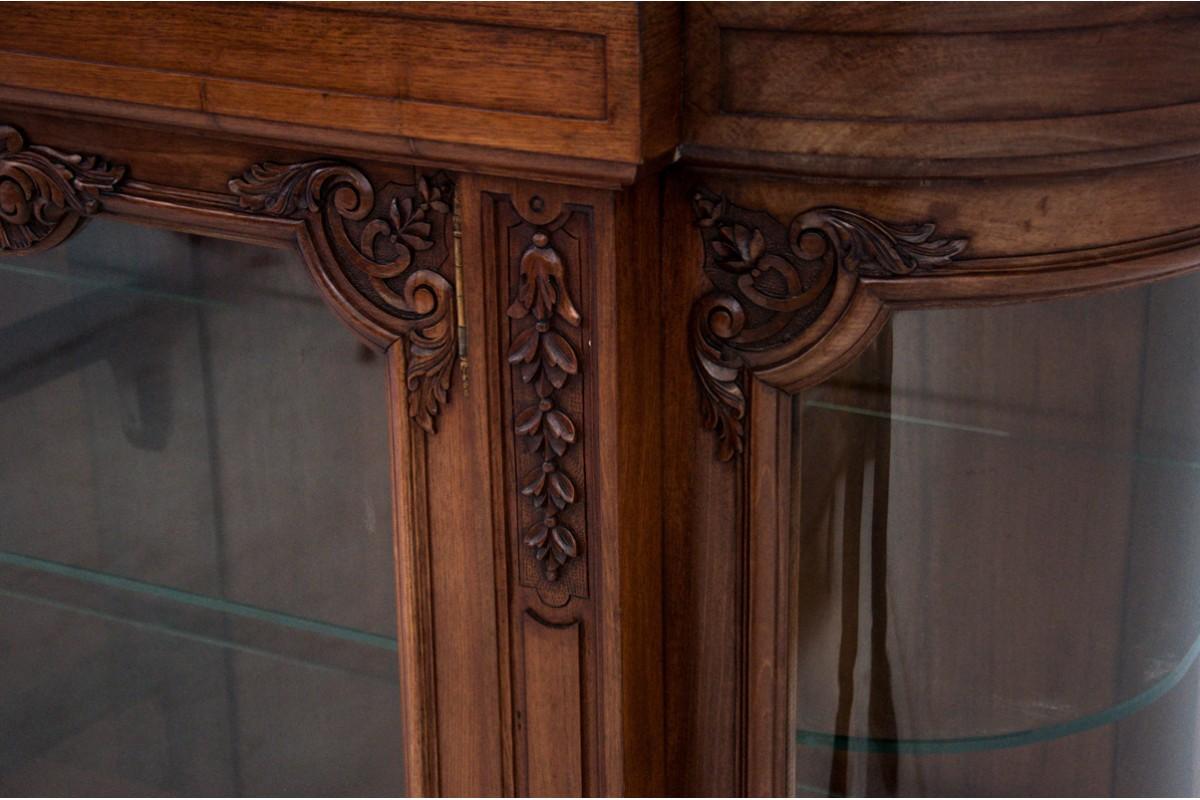 Vitrine en verre avec plateau en marbre, France, années 1880 en vente 2