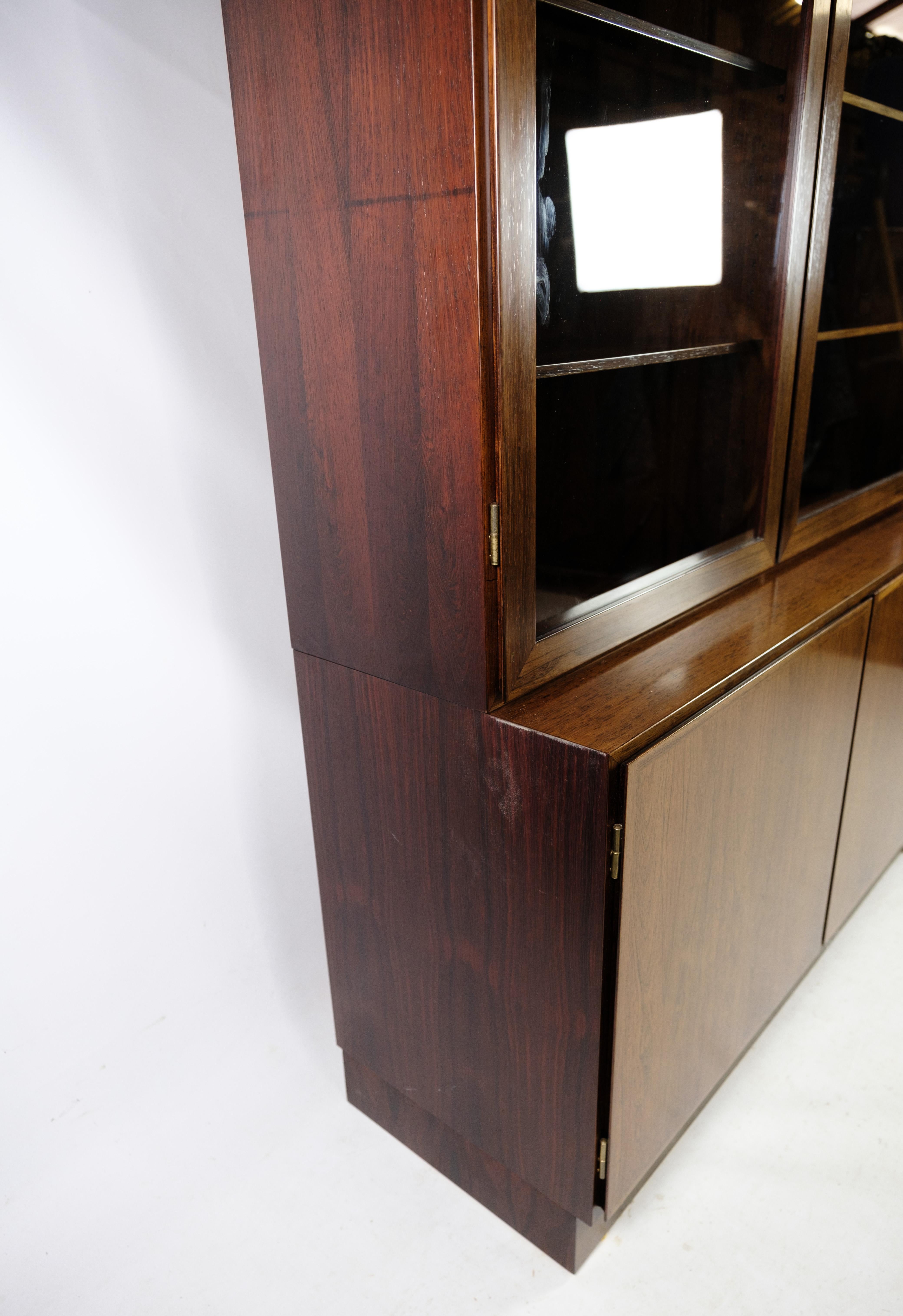 Danish Glass Display Case Made In Rosewood By Omann Juniors Møbelfabrik From 1960s For Sale