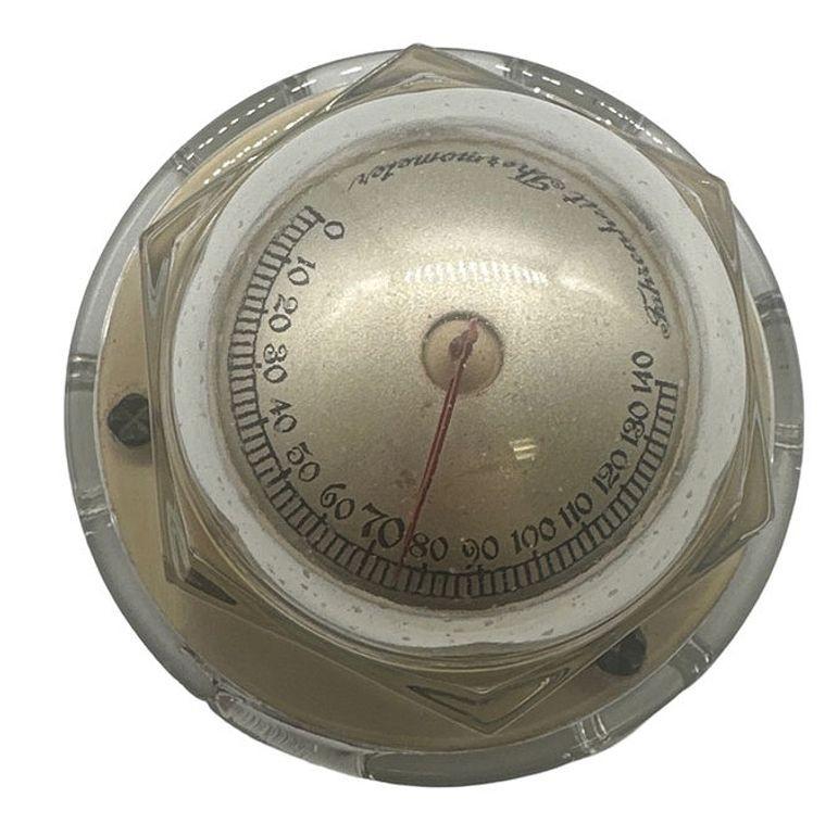 Early 20th Century Glass Dome Desktop Thermometer by Mova Products Co.