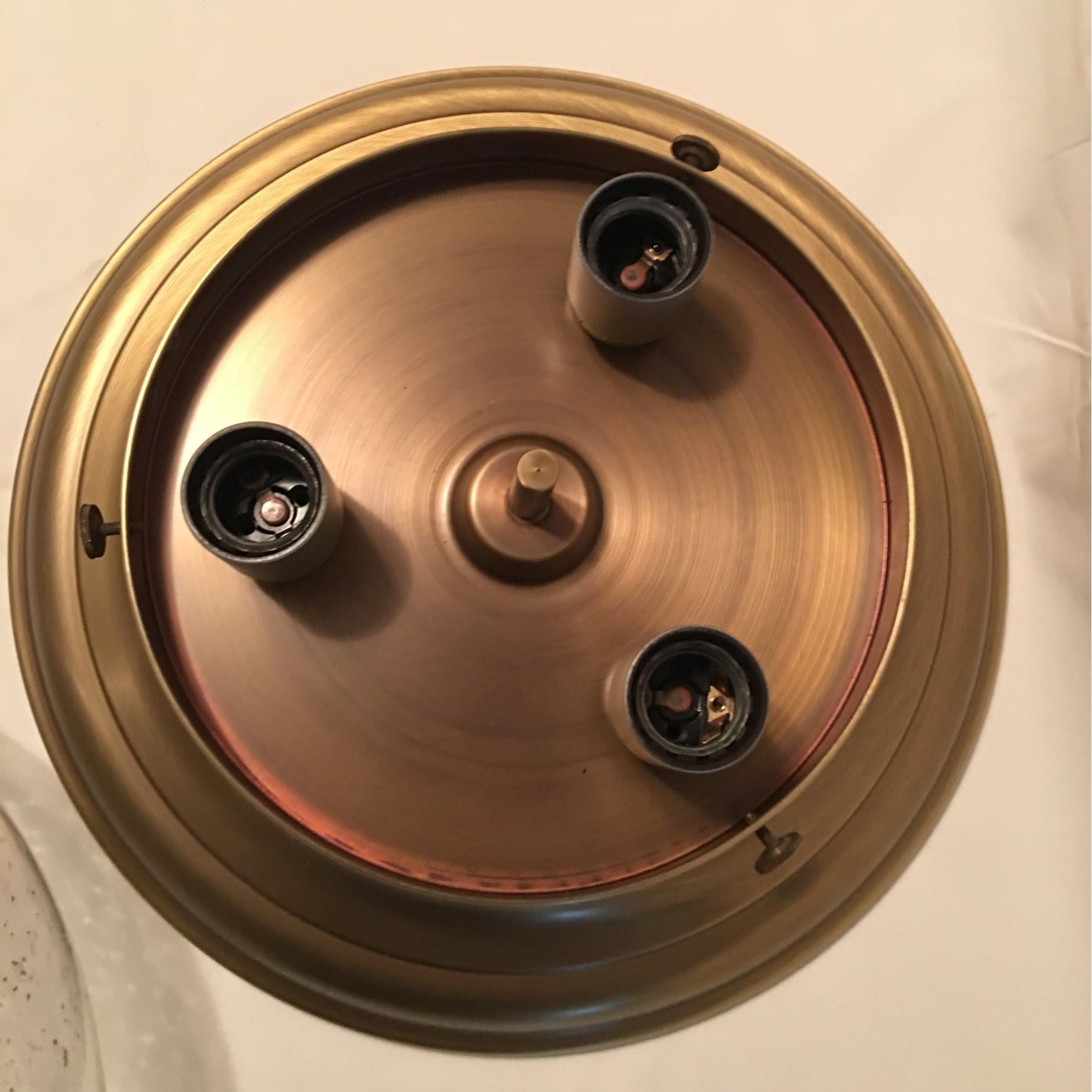 Glass Domed Brass Flush Mount from Germany For Sale 2