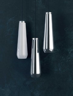 Glass Drop Suspension Lamp in Chrome Diffuser by Diesel Living