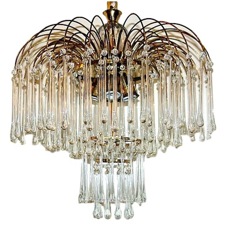 Midcentury Glass Drops Light Fixture at 1stDibs fixture drops