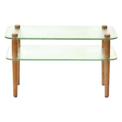 Vintage Glass End Table