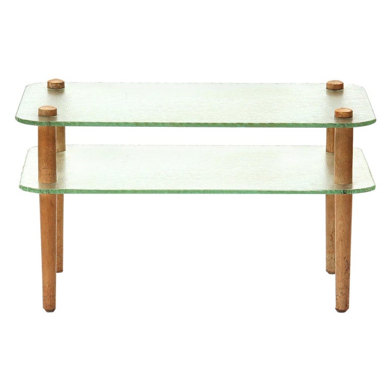 Glass End Table For Sale at 1stDibs