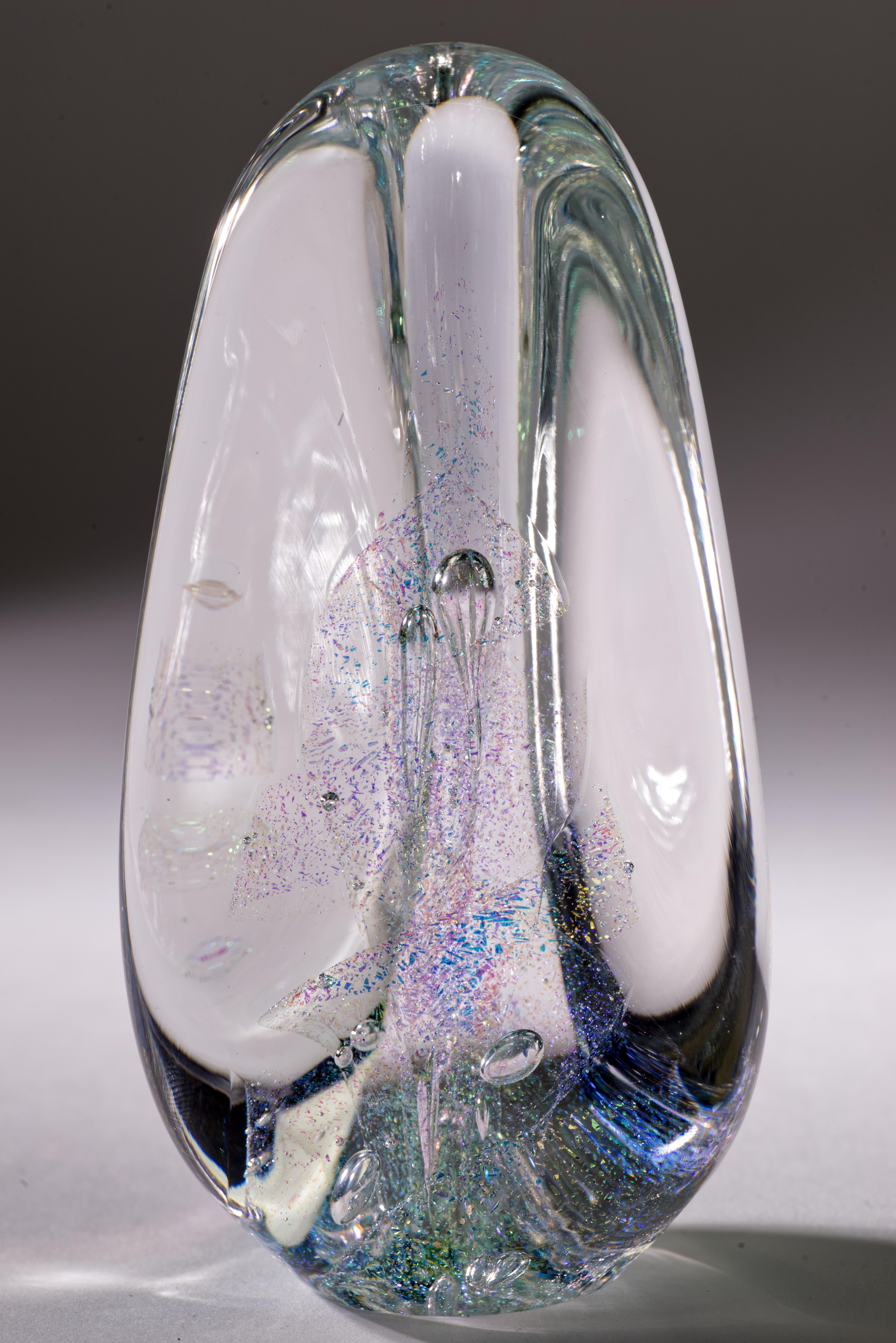 Hand-Crafted Glass Eye Studio Dichroic Sommerso Sculpture, Seattle Art Glass