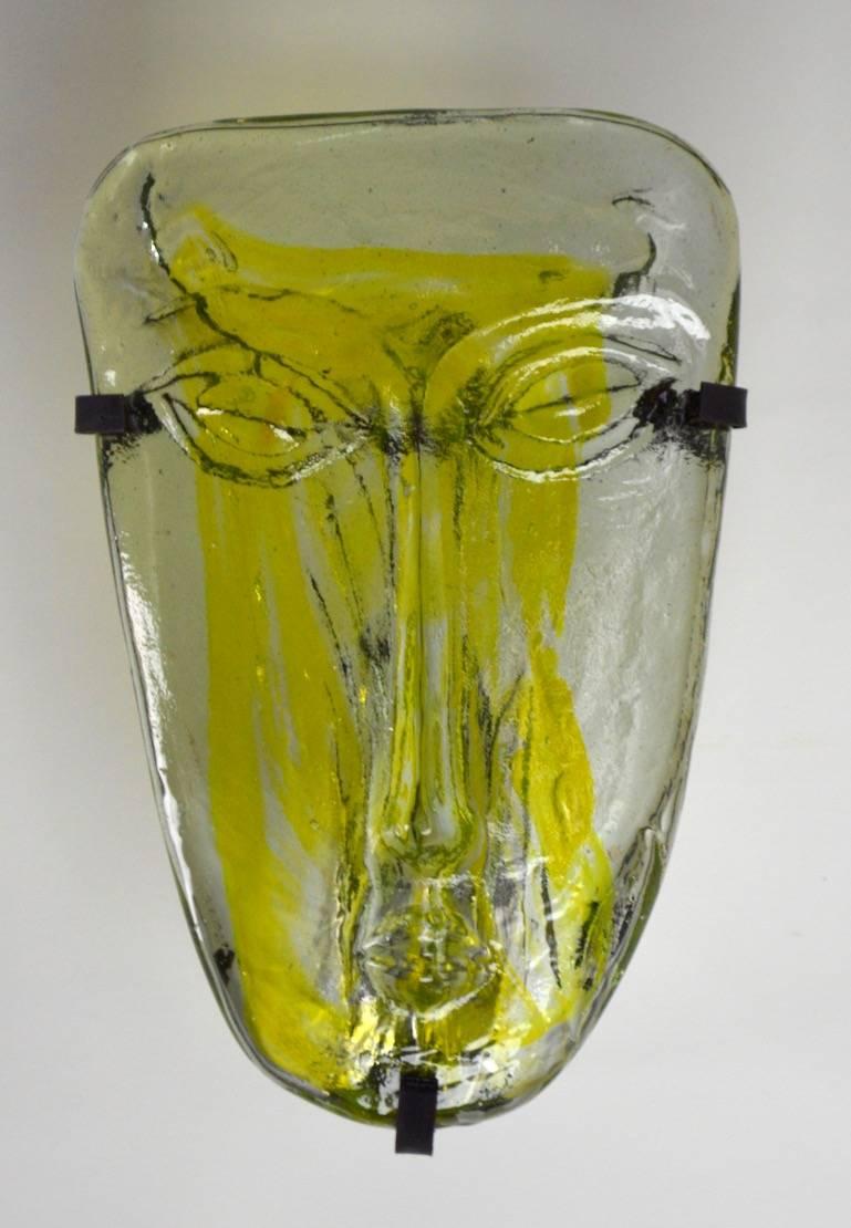 Scandinavian Modern Glass Face Sconce by Erik Hoglund for Kosta Boda