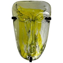 Glass Face Sconce by Erik Hoglund for Kosta Boda