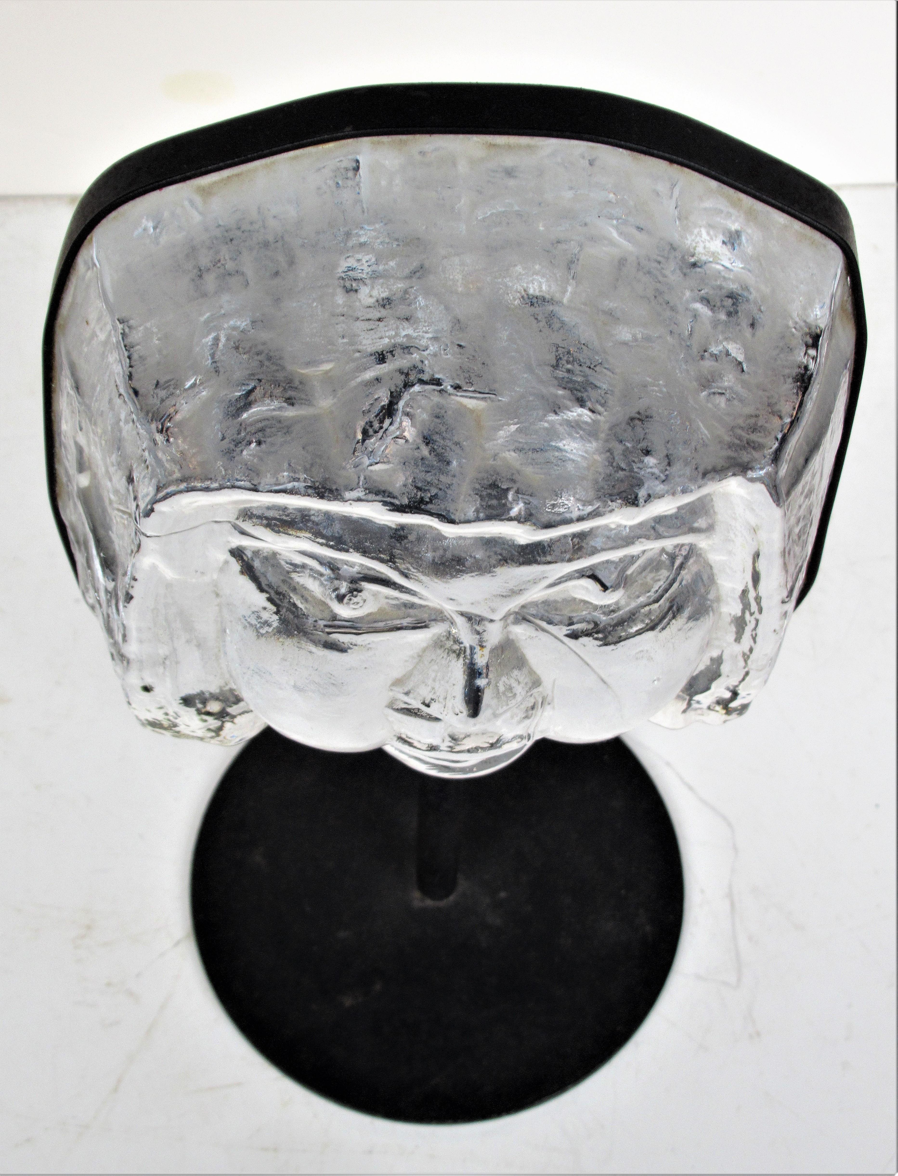 20th Century Glass Face Sculpture by Erik Hoglund for Kosta Boda, 1960