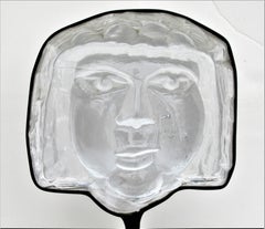 Glass Face Sculpture by Erik Hoglund for Kosta Boda, 1960