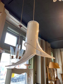 Lampadario in vetro bianco di Murano "FIORE 38 di Renato Toso per Leucos