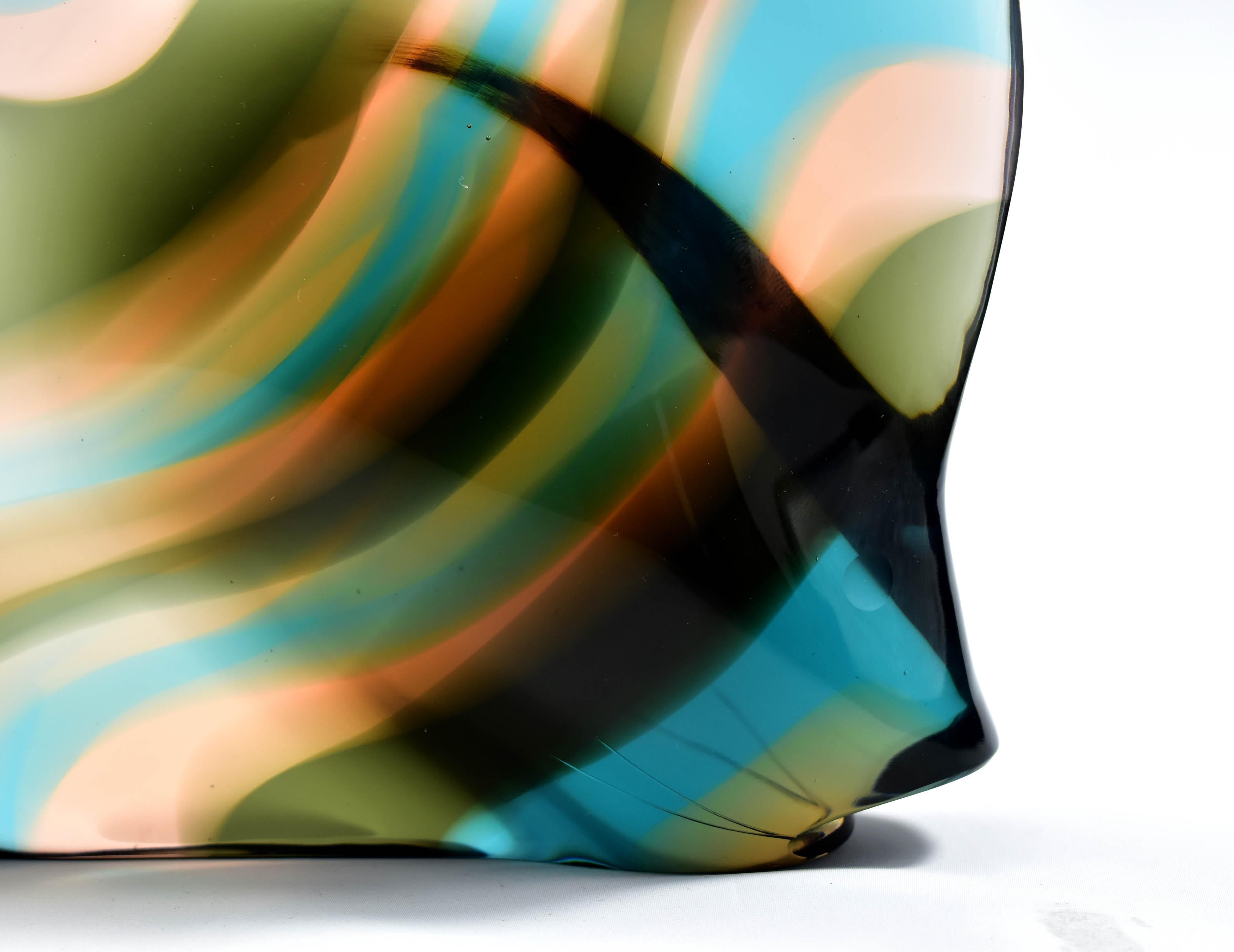 Scultura di pesce in vetro Vetro artistico boemo ( S.Honzík  J.Rozinek )Design 1965 Exbor 5