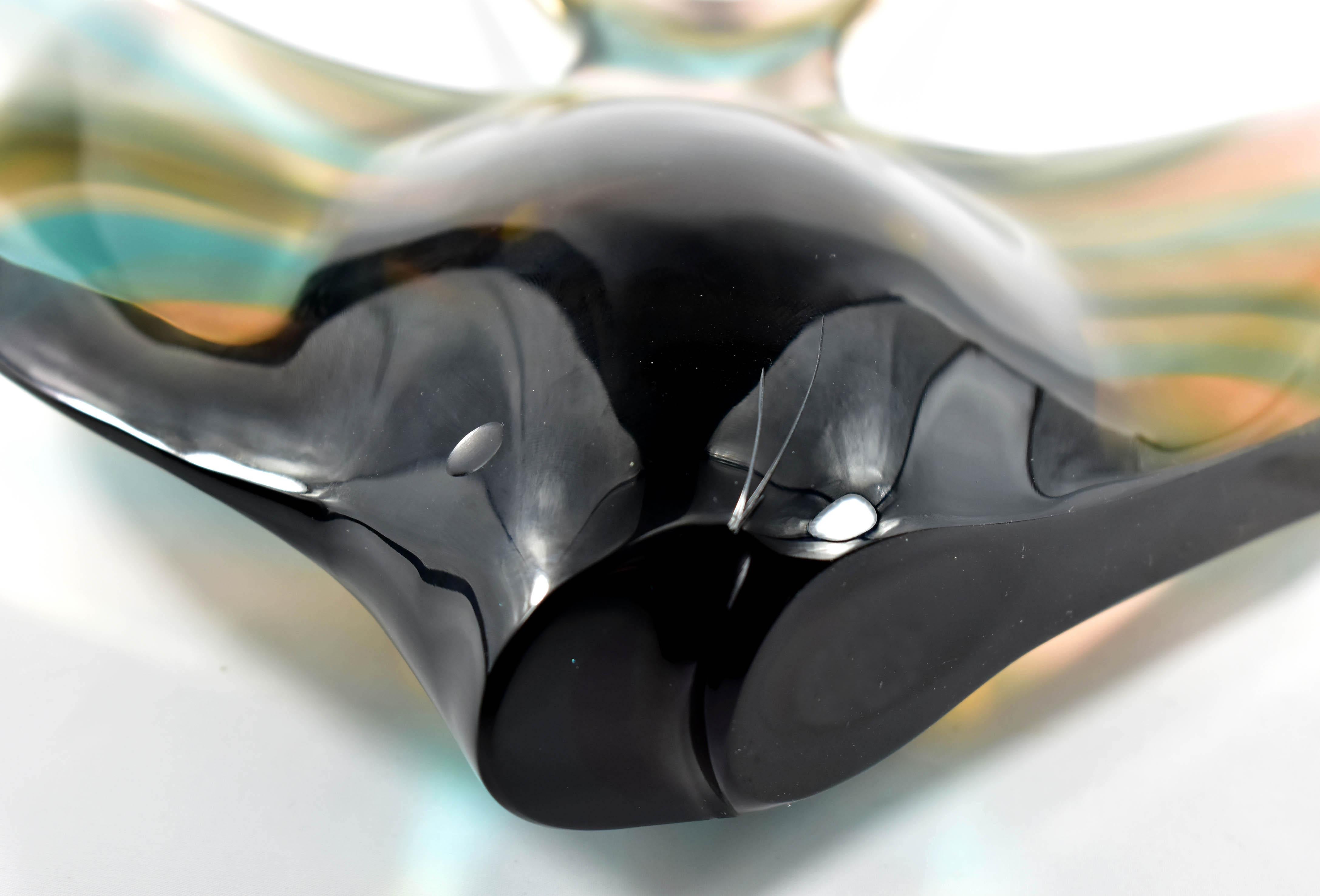 Scultura di pesce in vetro Vetro artistico boemo ( S.Honzík  J.Rozinek )Design 1965 Exbor 9