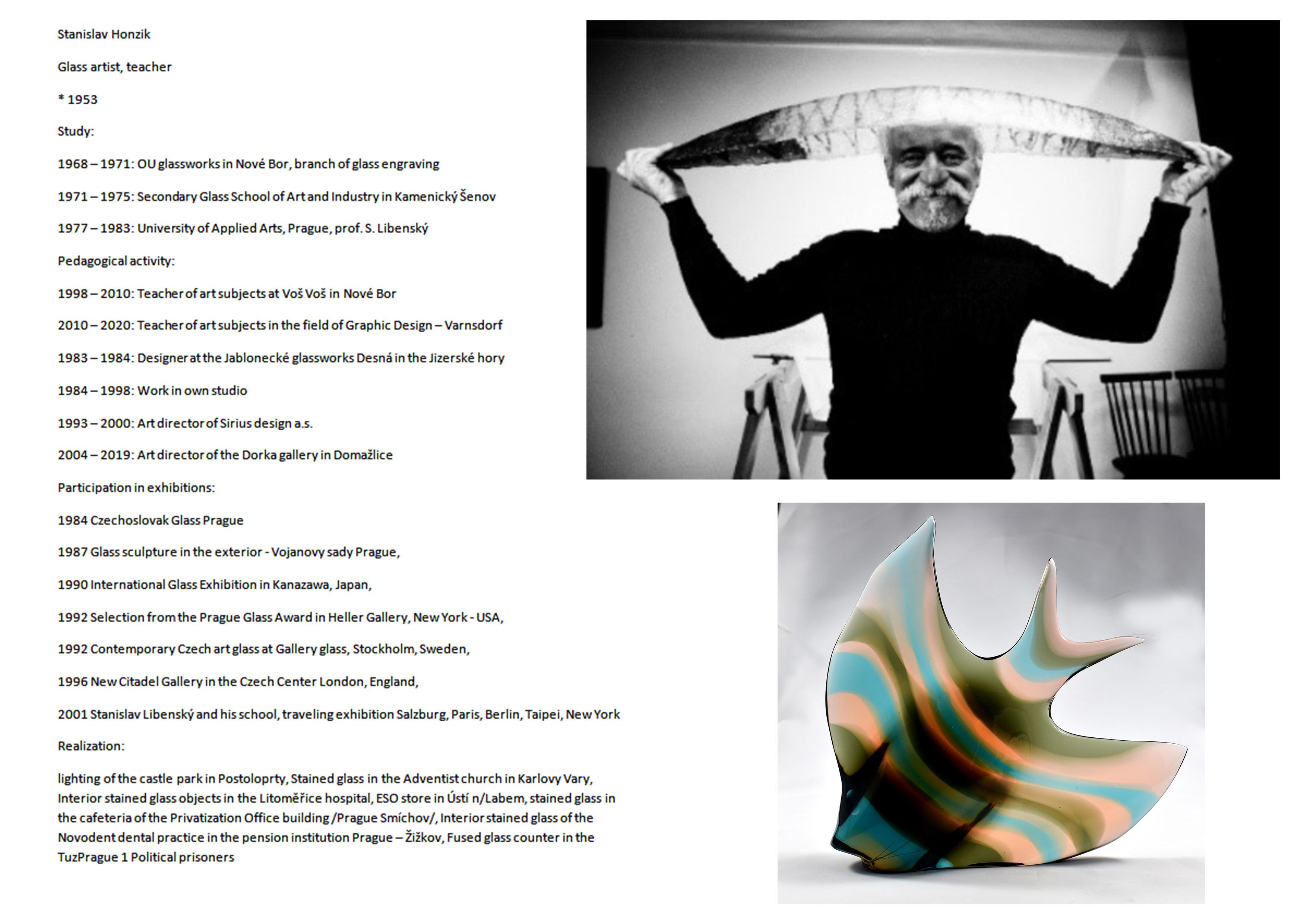 Scultura di pesce in vetro Vetro artistico boemo ( S.Honzík  J.Rozinek )Design 1965 Exbor 14