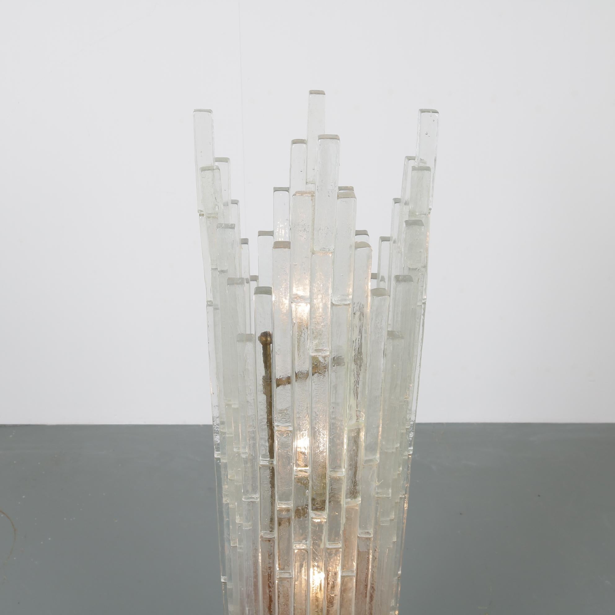 Mid-Century Modern Glass Floor Lamp by Poliarte, Italy, 1960 For Sale