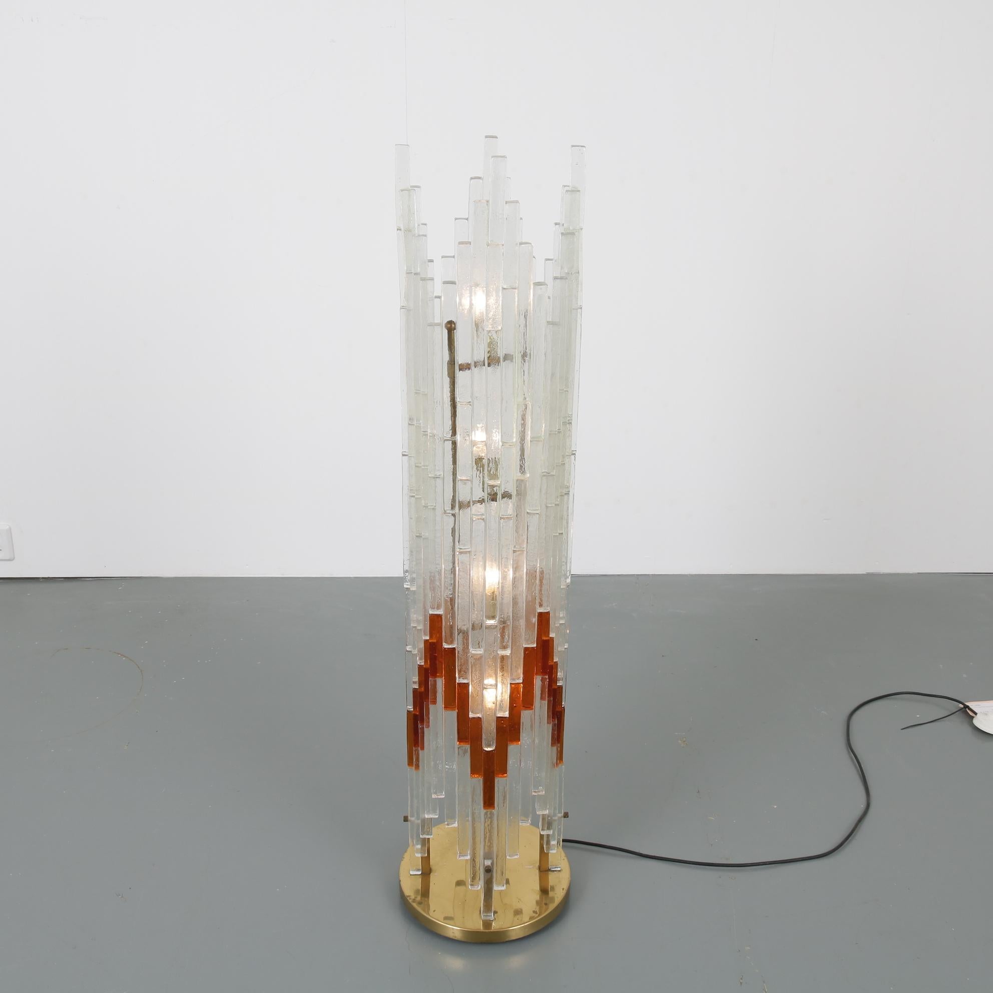 Italian Glass Floor Lamp by Poliarte, Italy, 1960 For Sale