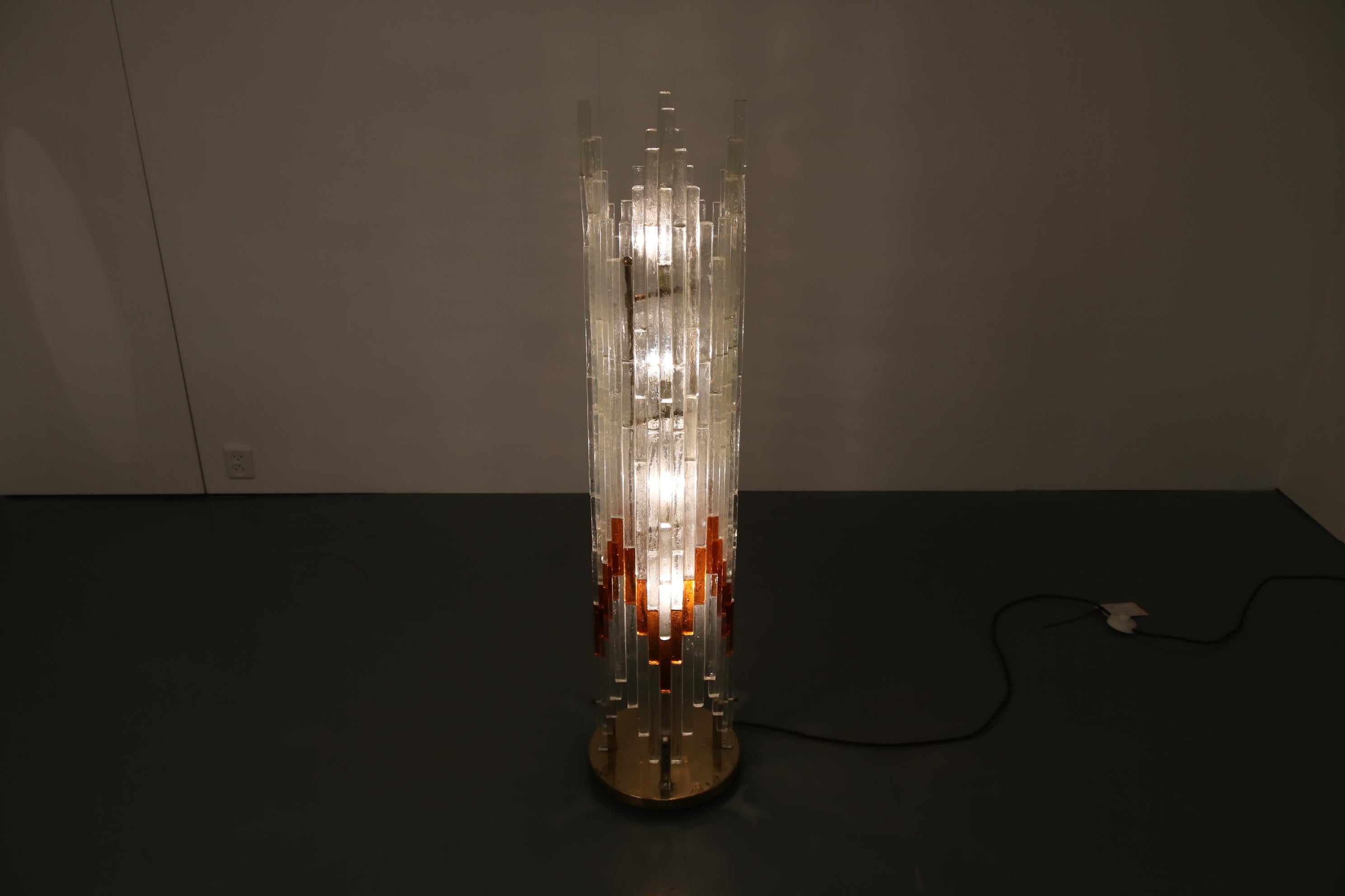 Glass Floor Lamp by Poliarte, Italy, 1960 In Good Condition For Sale In Amsterdam, NL