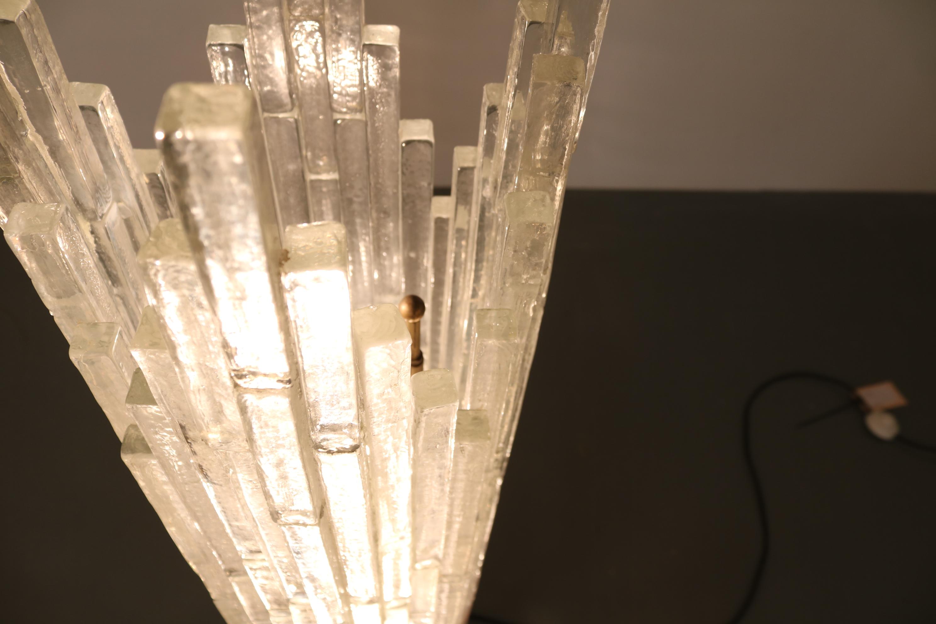 Brass Glass Floor Lamp by Poliarte, Italy, 1960 For Sale