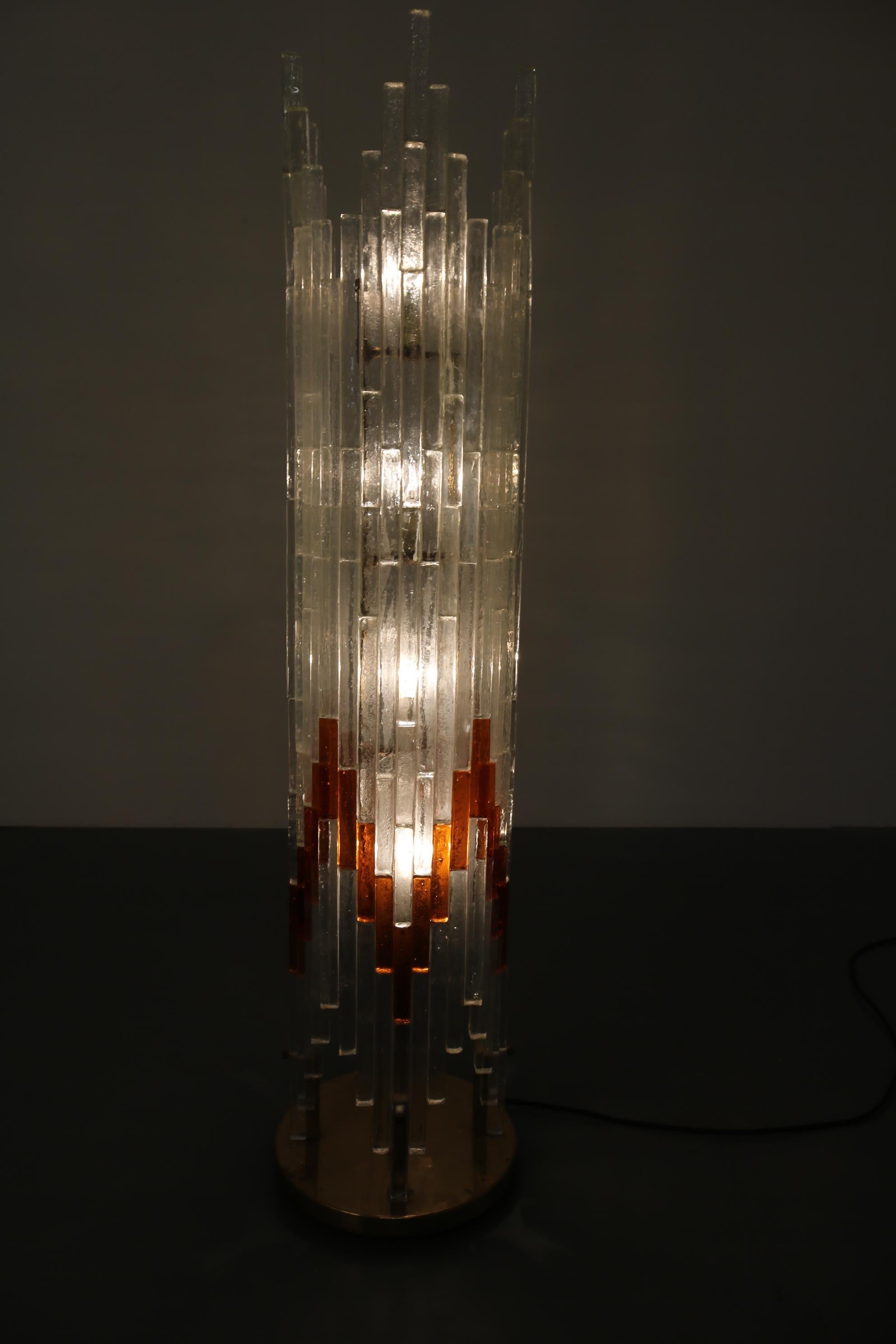 Stehlampe aus Glas von Poliarte, Italien, 1960 im Angebot 1