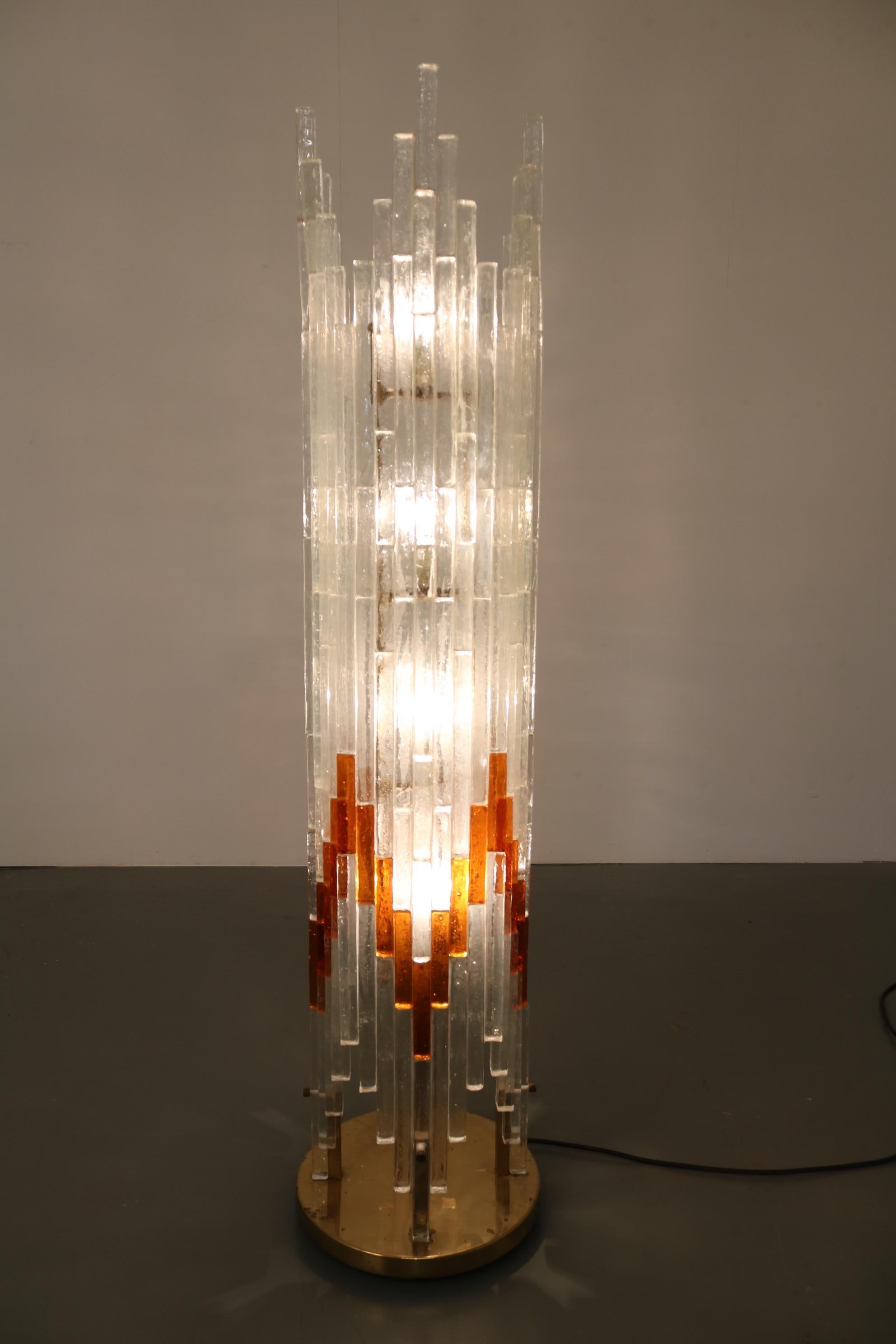 Stehlampe aus Glas von Poliarte, Italien, 1960 im Angebot 2
