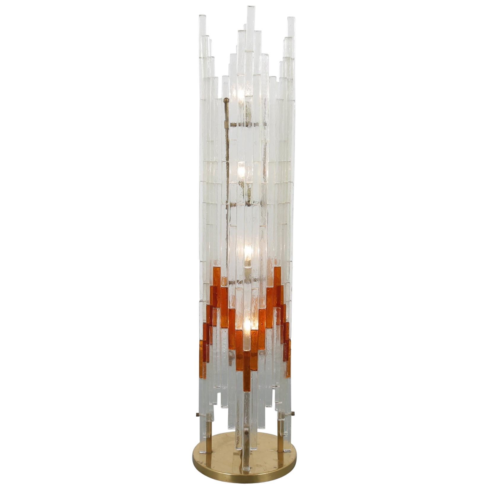 Glass Floor Lamp by Poliarte, Italy, 1960 For Sale