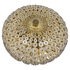 Glass Flower and Brass Ceiling Light by Emil Stejnar for H. Richter 1950’s