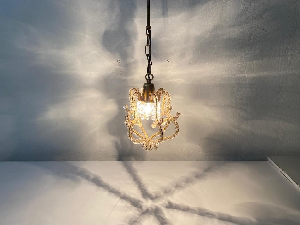 Glass Flower Beads Ceiling Lamp by Emil Stejnar for Rupert Nikoll, 1950s Austria For Sale 5