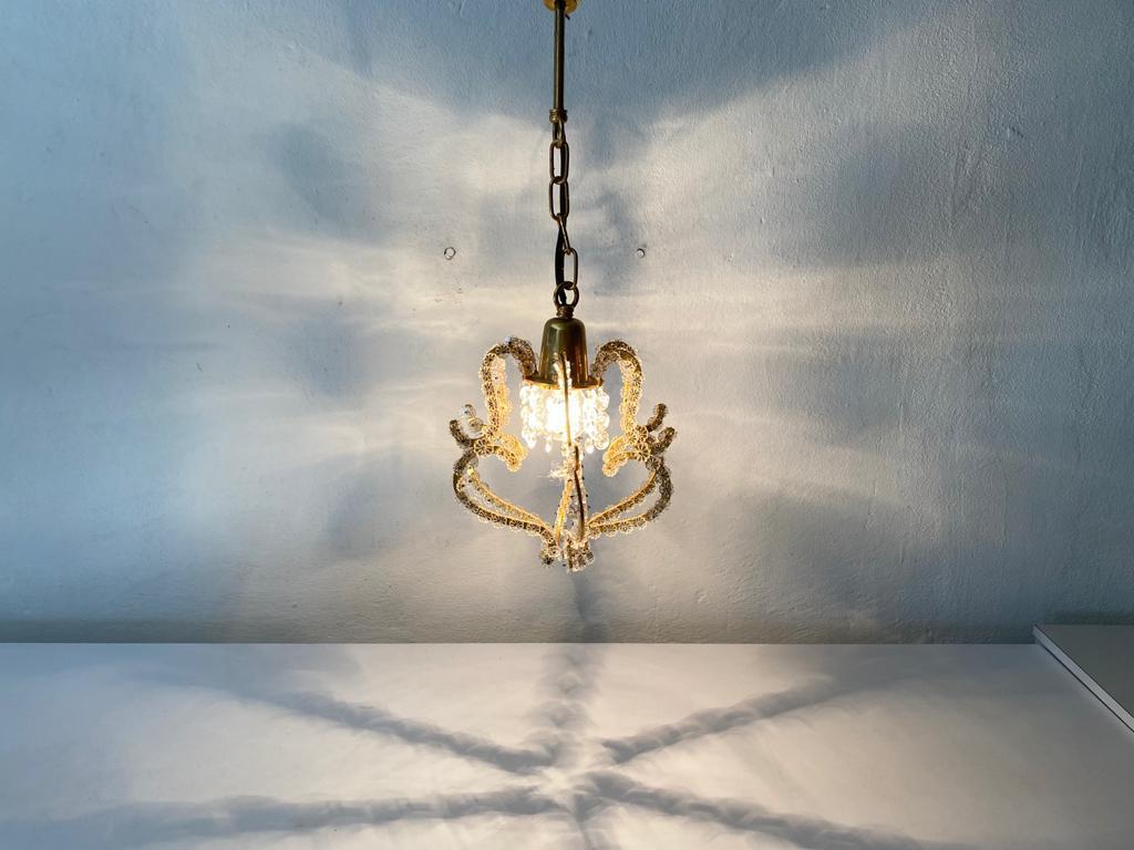 Glass Flower Beads Ceiling Lamp by Emil Stejnar for Rupert Nikoll, 1950s Austria For Sale 7