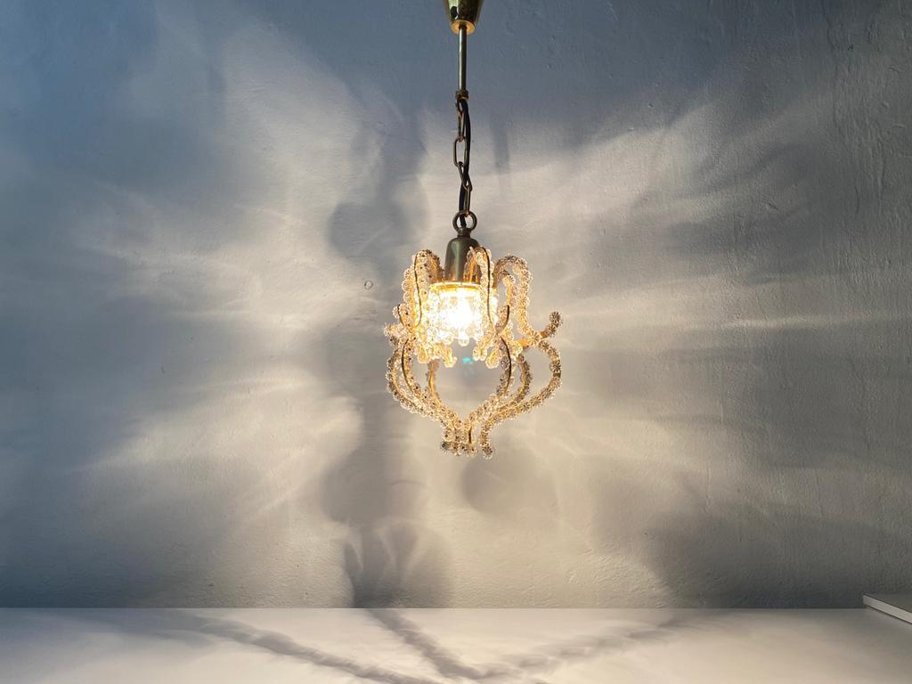Glass Flower Beads Ceiling Lamp by Emil Stejnar for Rupert Nikoll, 1950s Austria For Sale 10