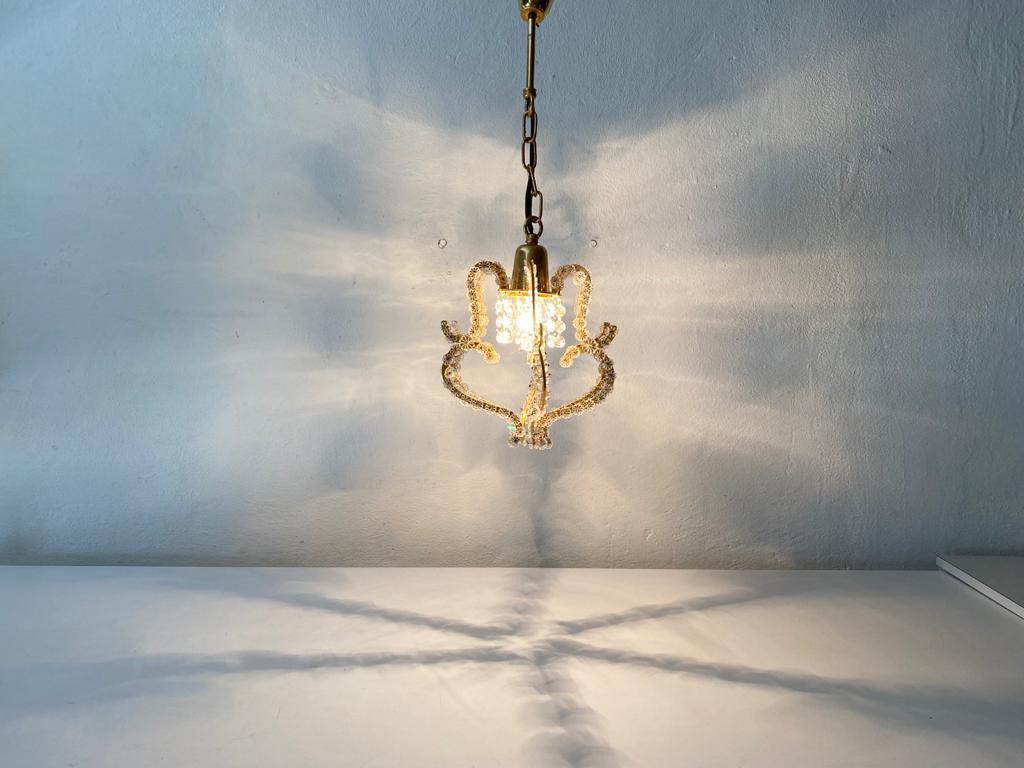 Mid-20th Century Glass Flower Beads Ceiling Lamp by Emil Stejnar for Rupert Nikoll, 1950s Austria For Sale