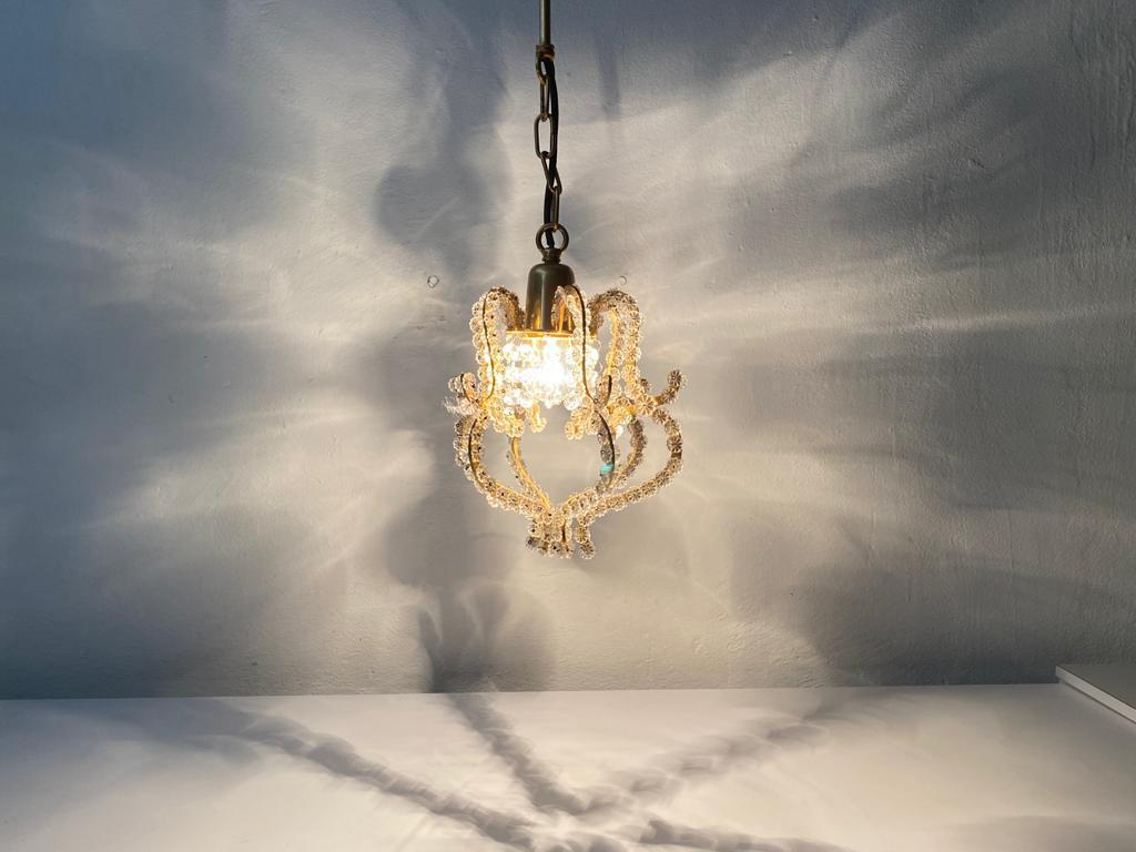 Glass Flower Beads Ceiling Lamp by Emil Stejnar for Rupert Nikoll, 1950s Austria For Sale 1