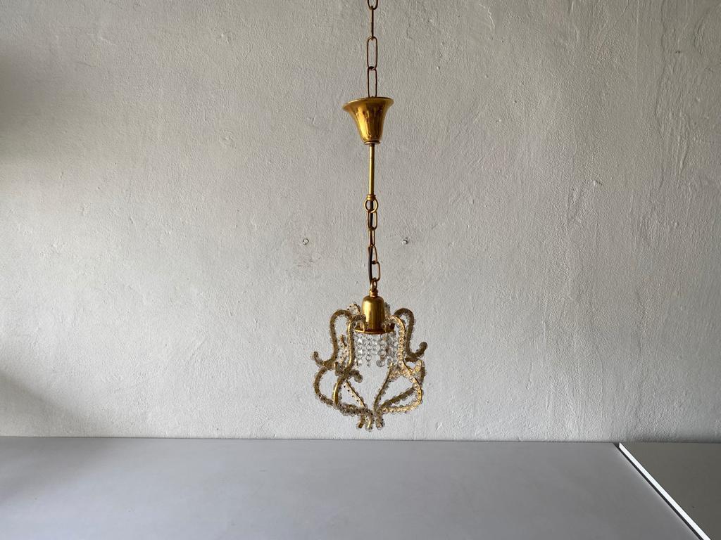 Glass Flower Beads Ceiling Lamp by Emil Stejnar for Rupert Nikoll, 1950s Austria For Sale 2