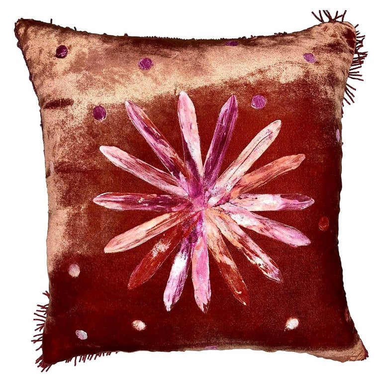 Glass Flower Cushion by Anna Paola Cibin For Sale