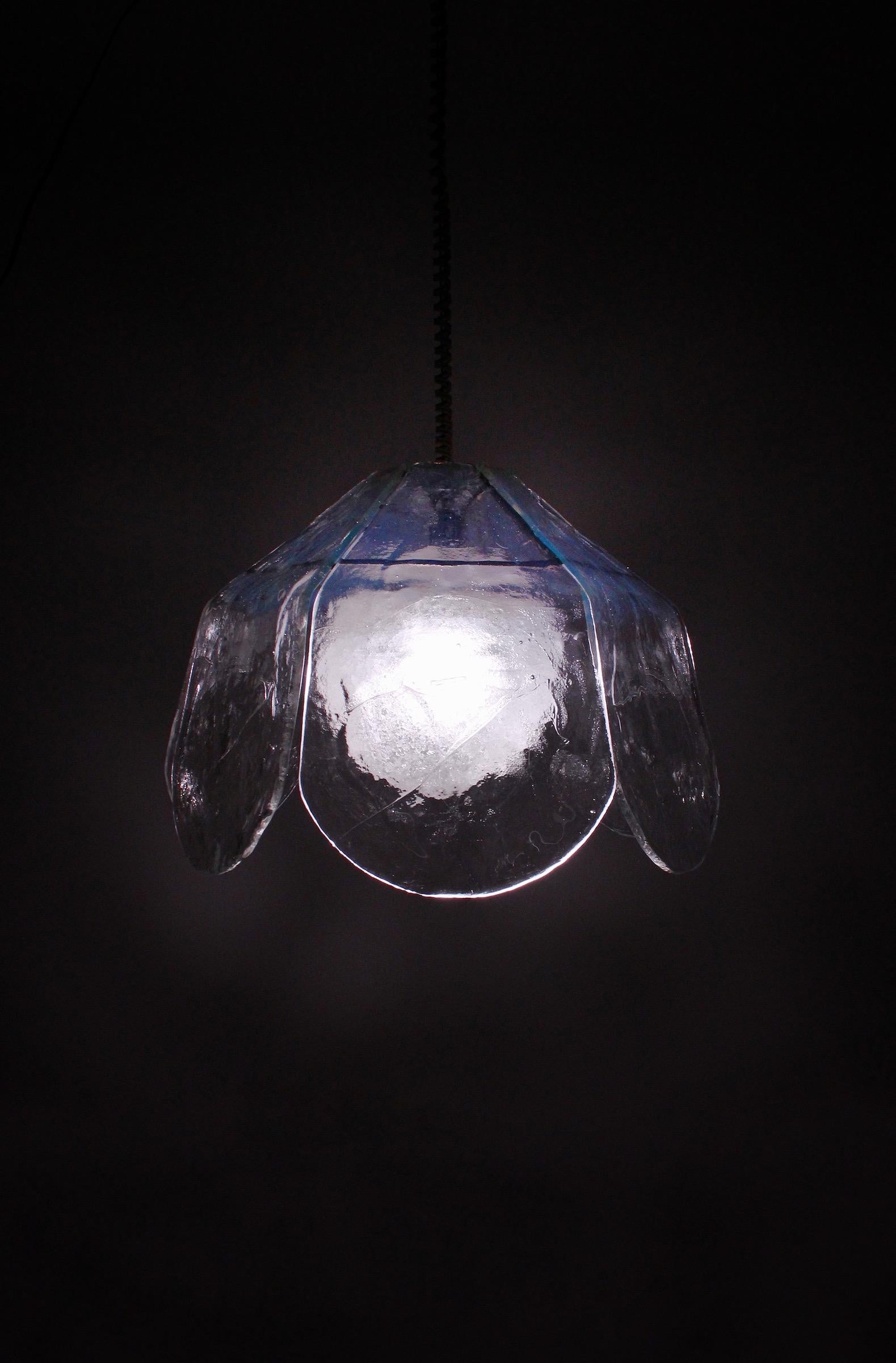 Late 20th Century Glass Flower pendant lamp by Carlo Nason for Mazzega, 1970s