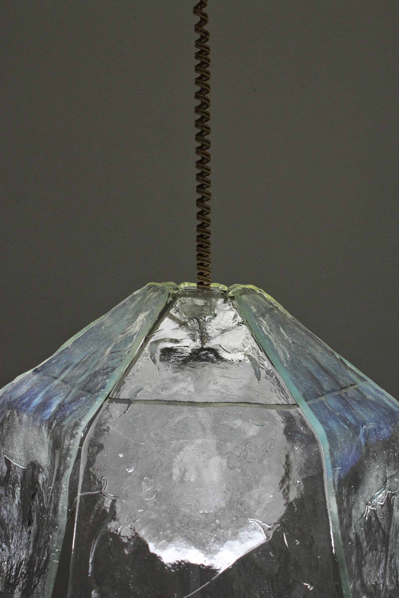 Mid-Century Modern Glass Flower pendant lamp by Carlo Nason for Mazzega, 1970s