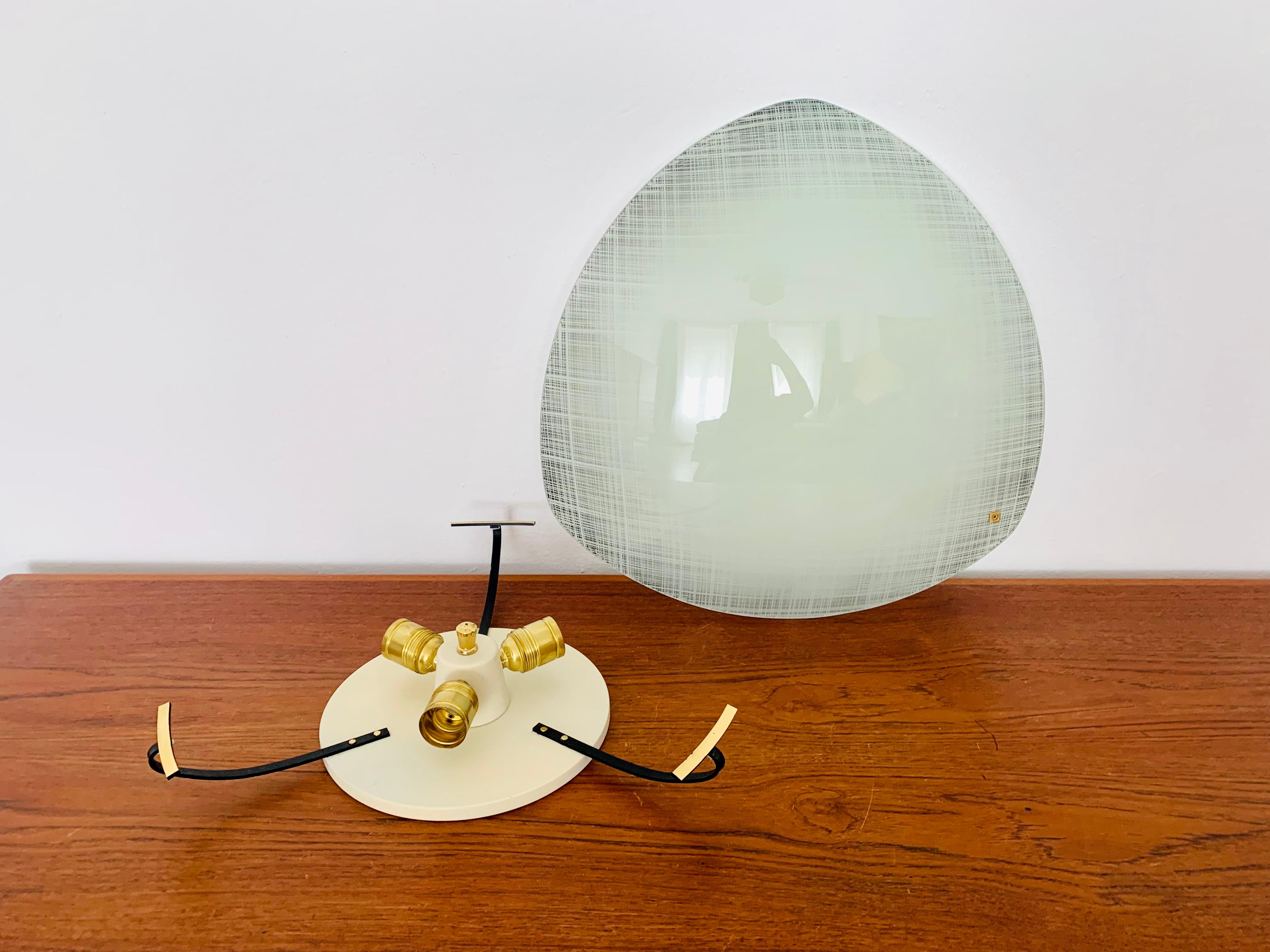 Glass Flush Lamp by Doria For Sale 6