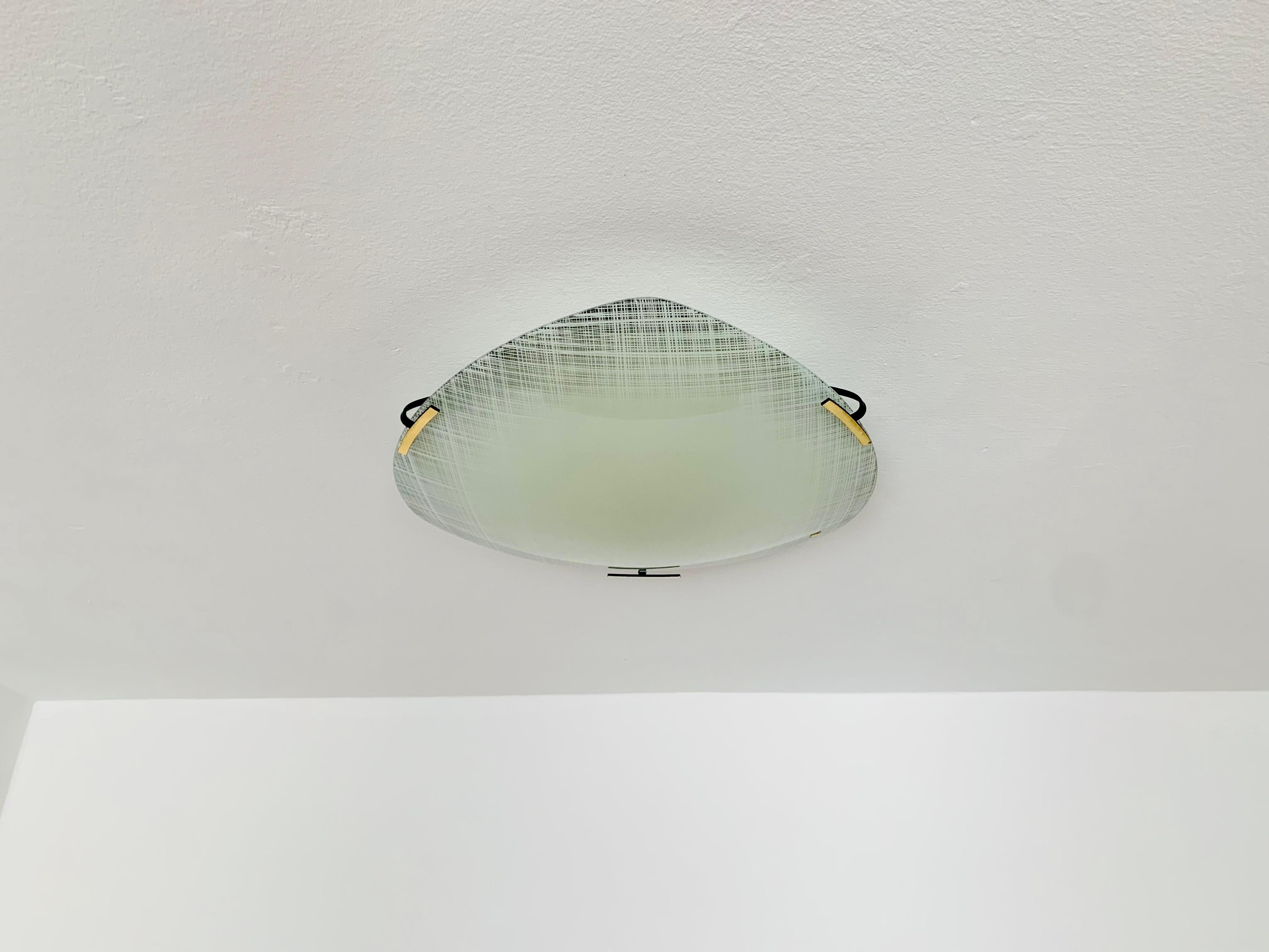 Flush-Lampe aus Glas von Doria (Deutsch) im Angebot
