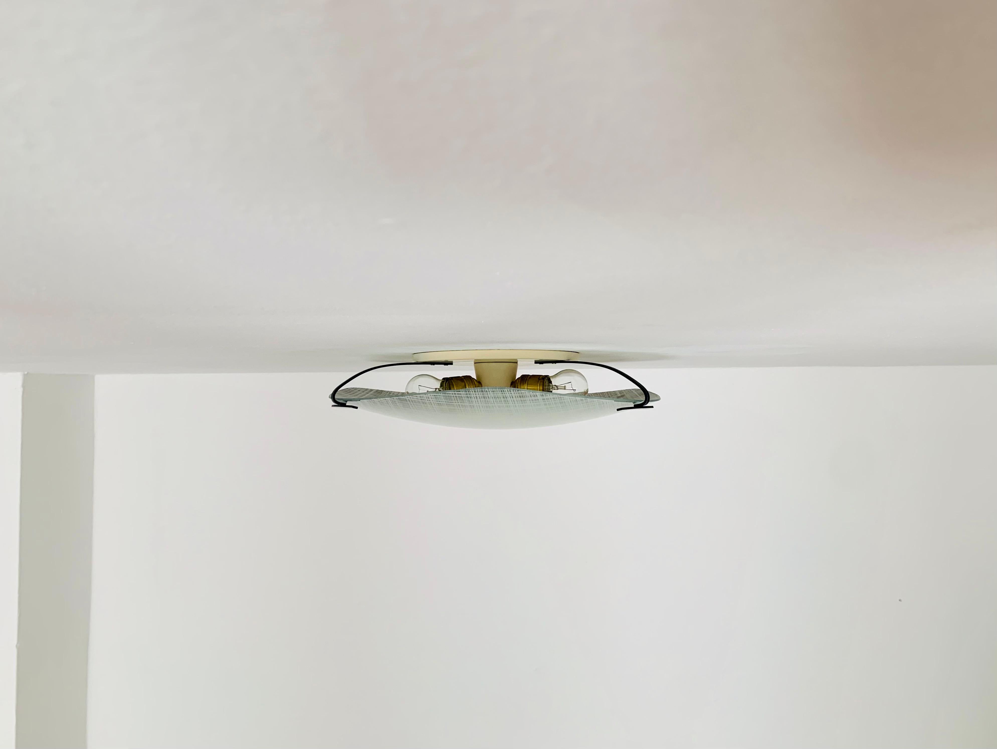 Flush-Lampe aus Glas von Doria (Metall) im Angebot