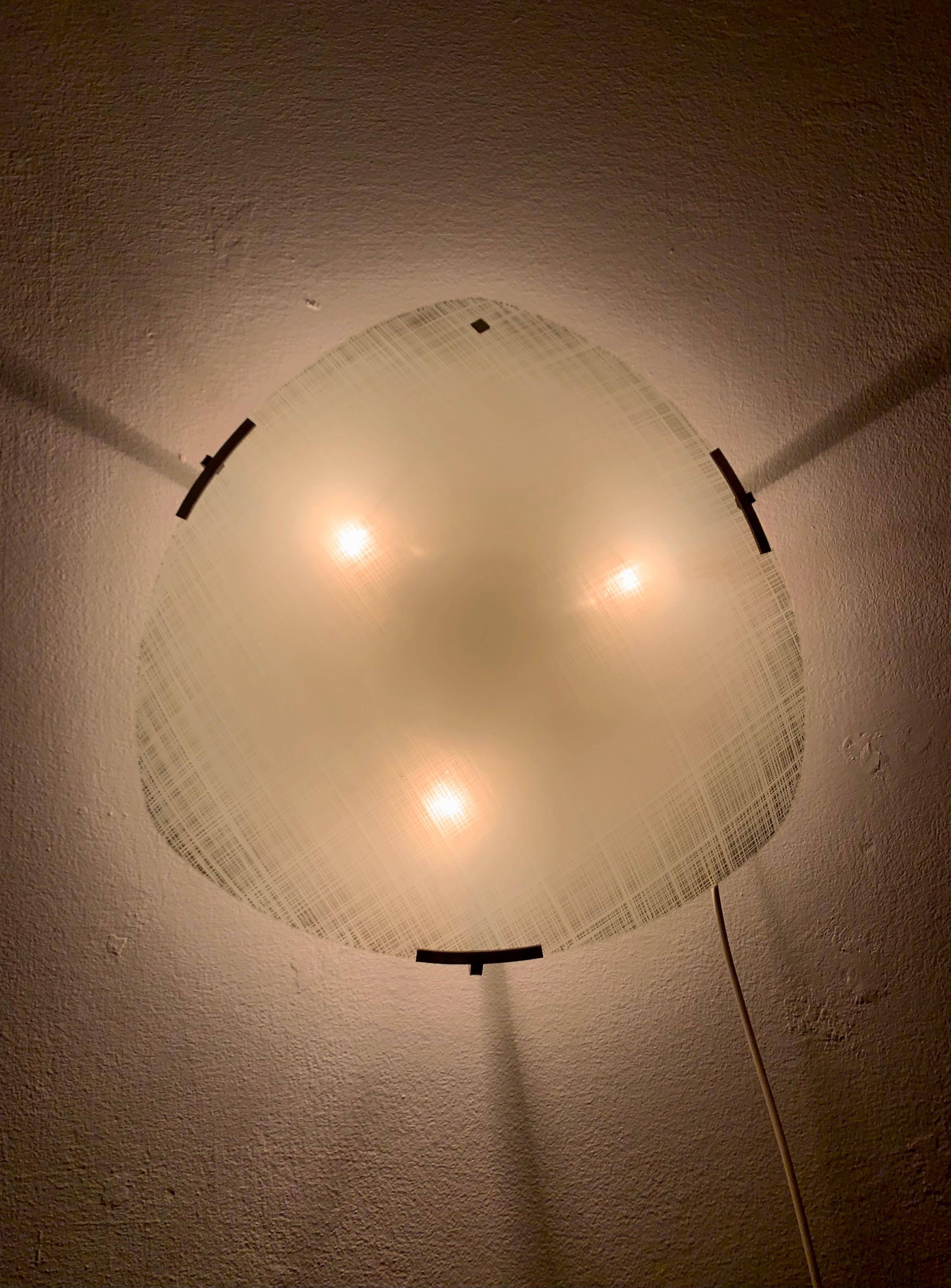Glass Flush Lamp by Doria For Sale 2
