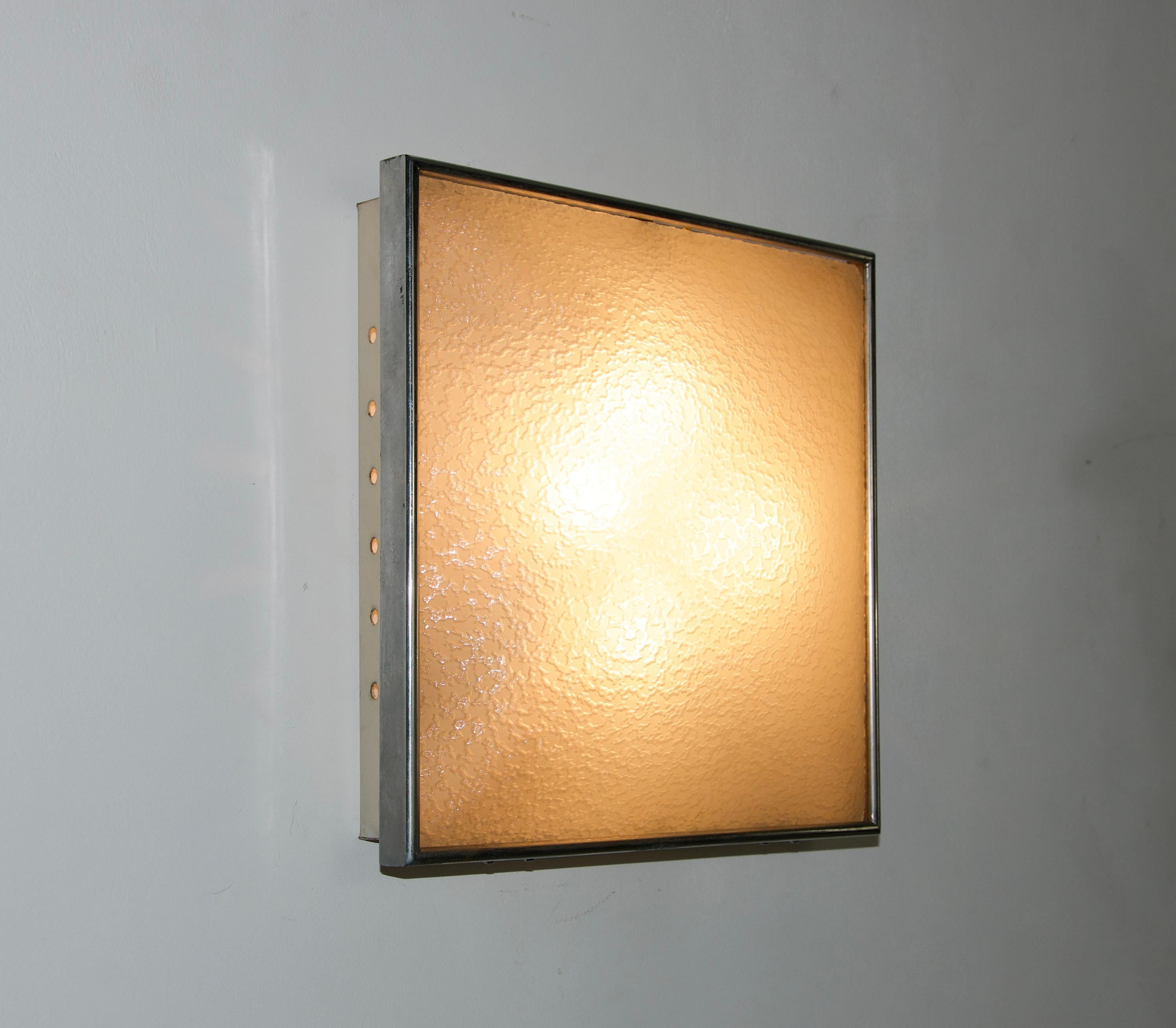 Montatura ad incasso in vetro attribuita a Fontana Arte, anni '50, Italia in vendita 3