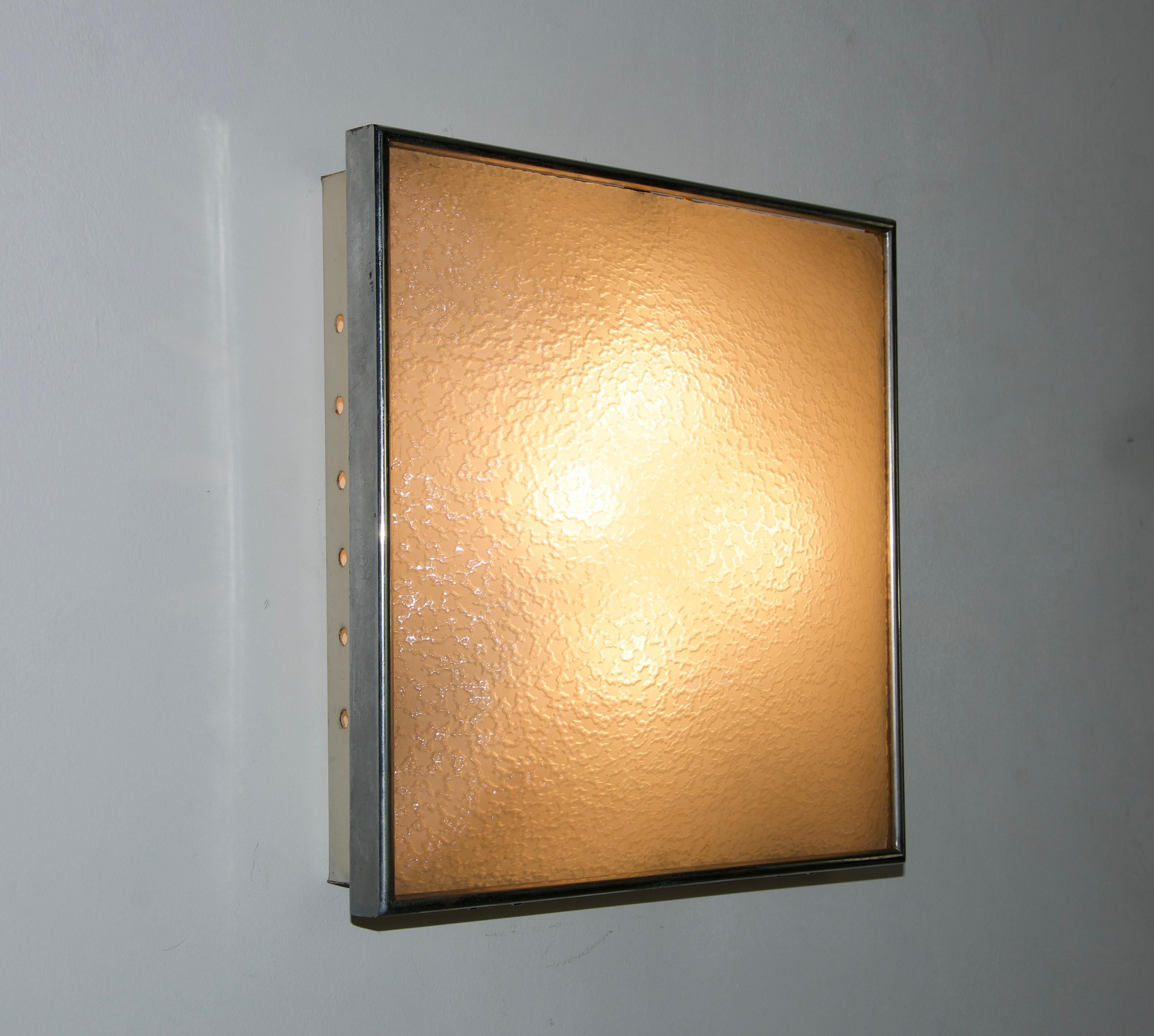 Montatura ad incasso in vetro attribuita a Fontana Arte, anni '50, Italia in vendita 4