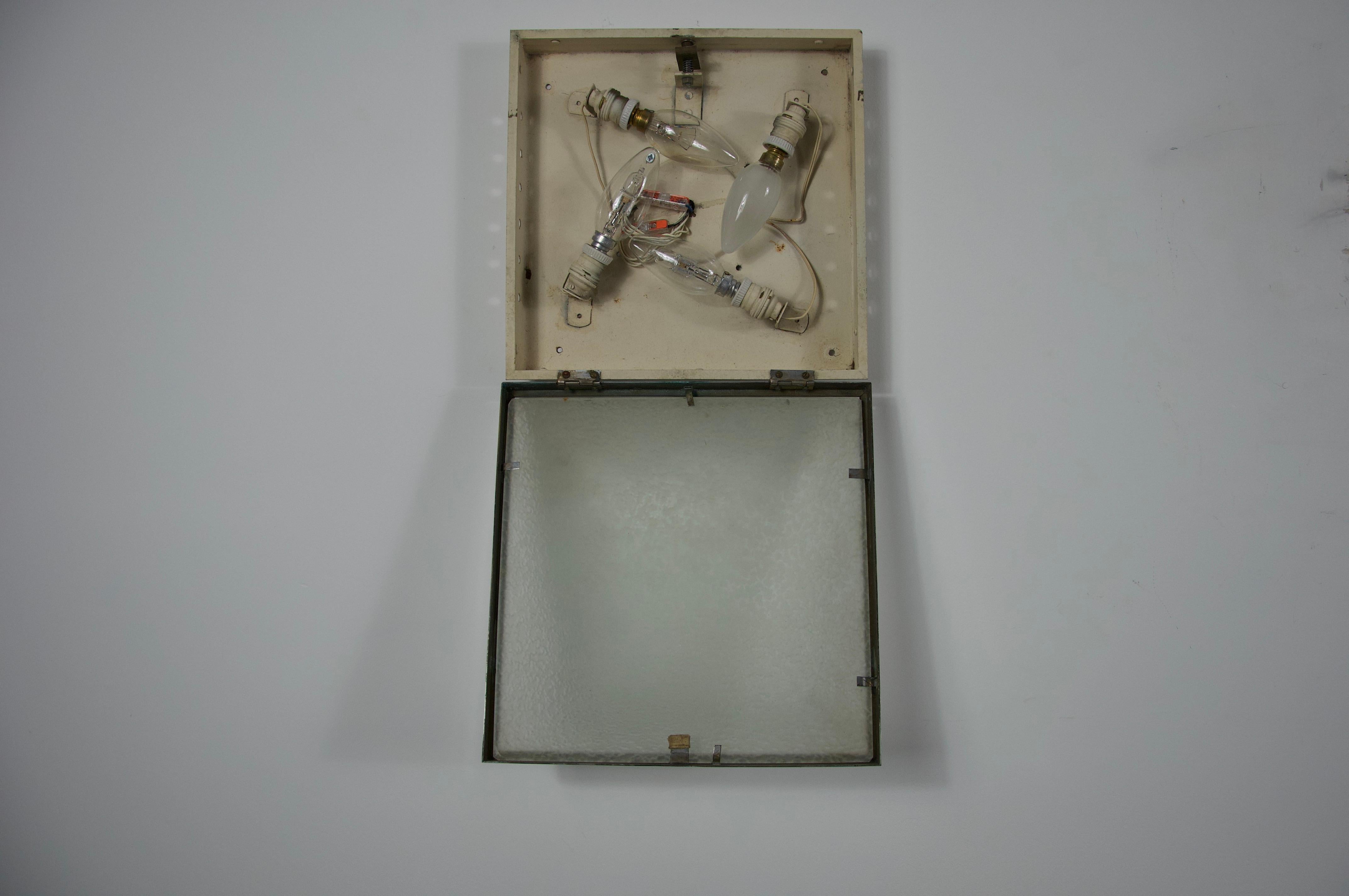 Montatura ad incasso in vetro attribuita a Fontana Arte, anni '50, Italia in vendita 7