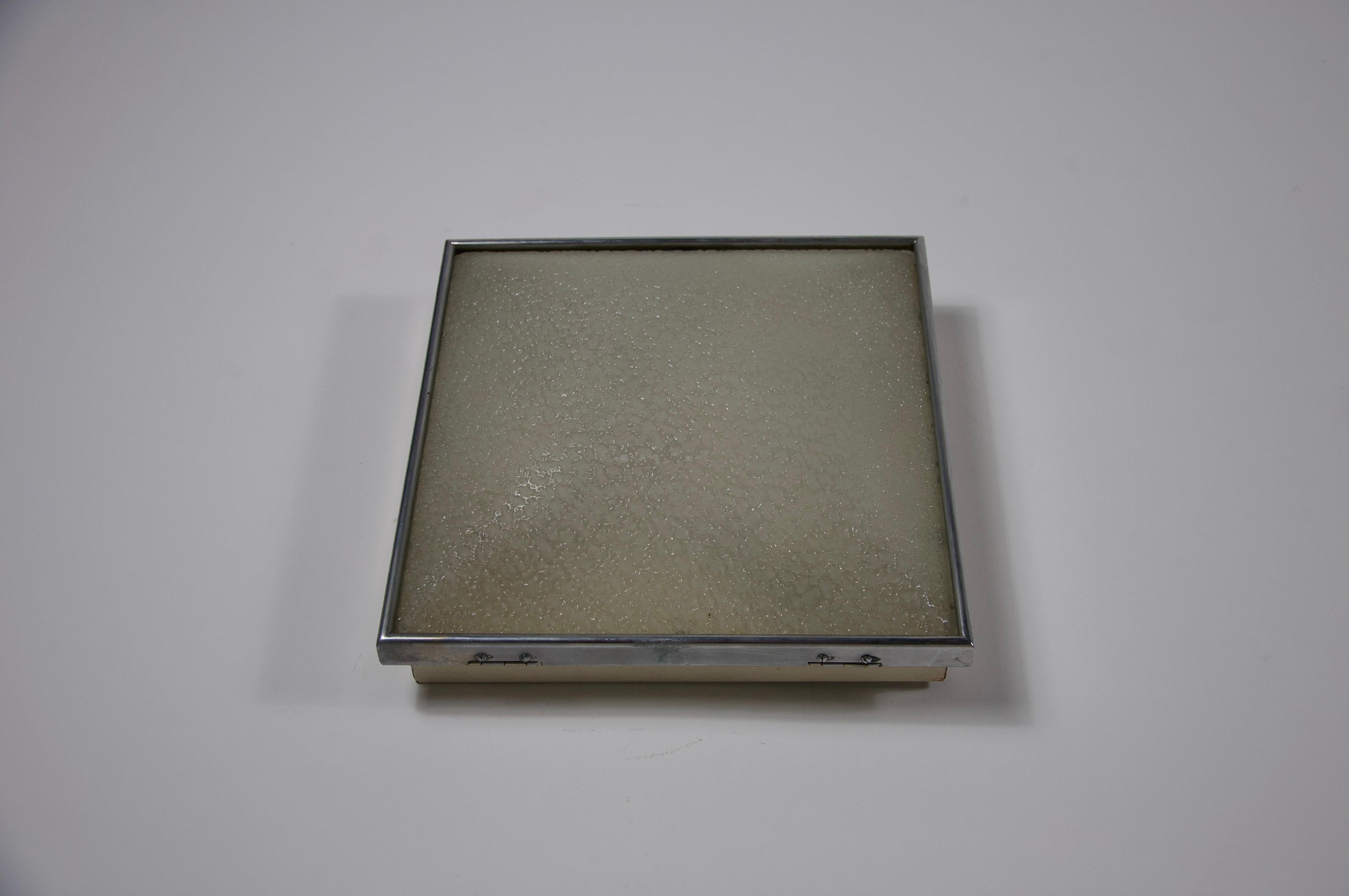 Italiano Montatura ad incasso in vetro attribuita a Fontana Arte, anni '50, Italia in vendita