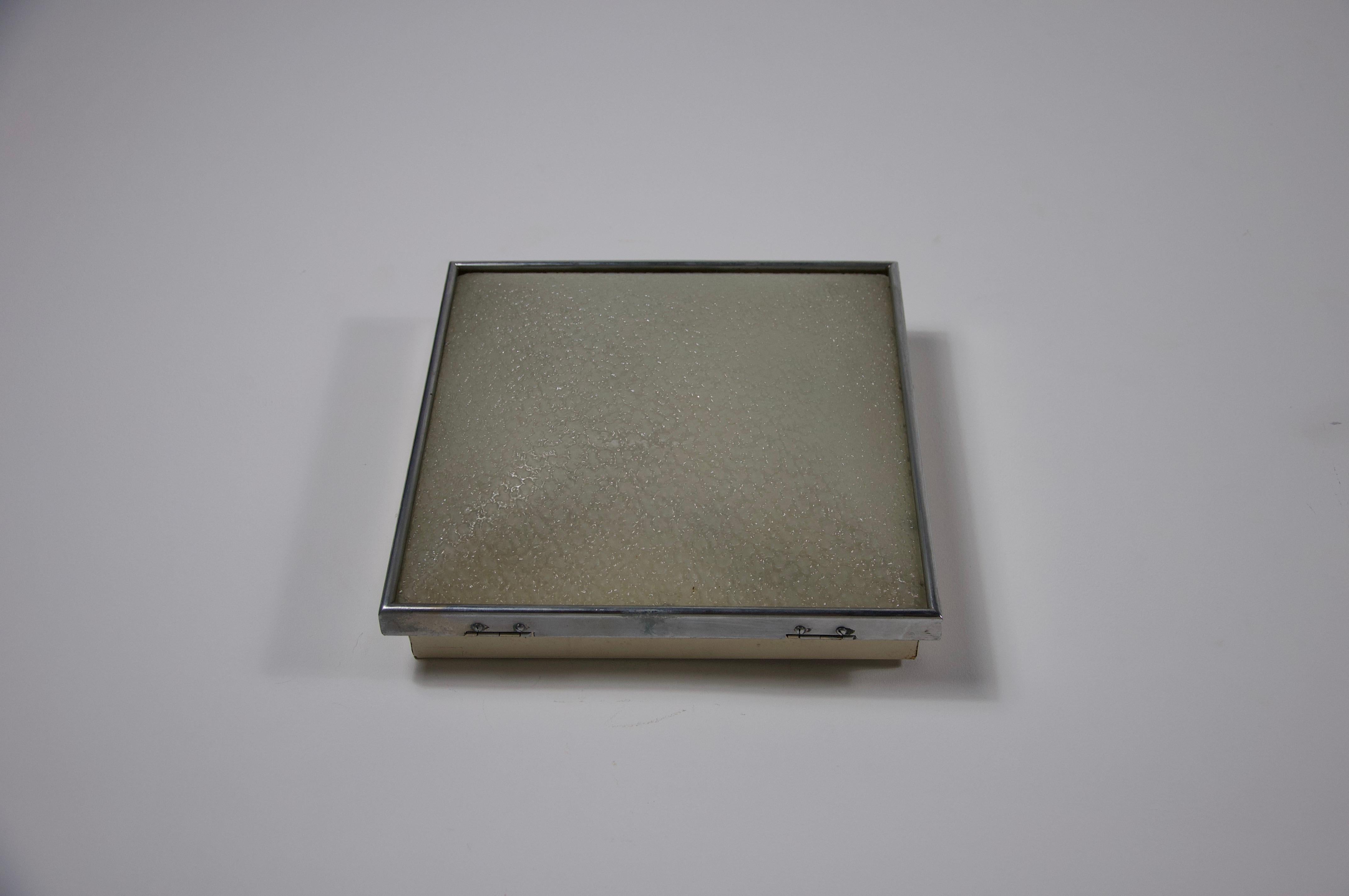 Montatura ad incasso in vetro attribuita a Fontana Arte, anni '50, Italia In condizioni buone in vendita a Hagenbach, DE