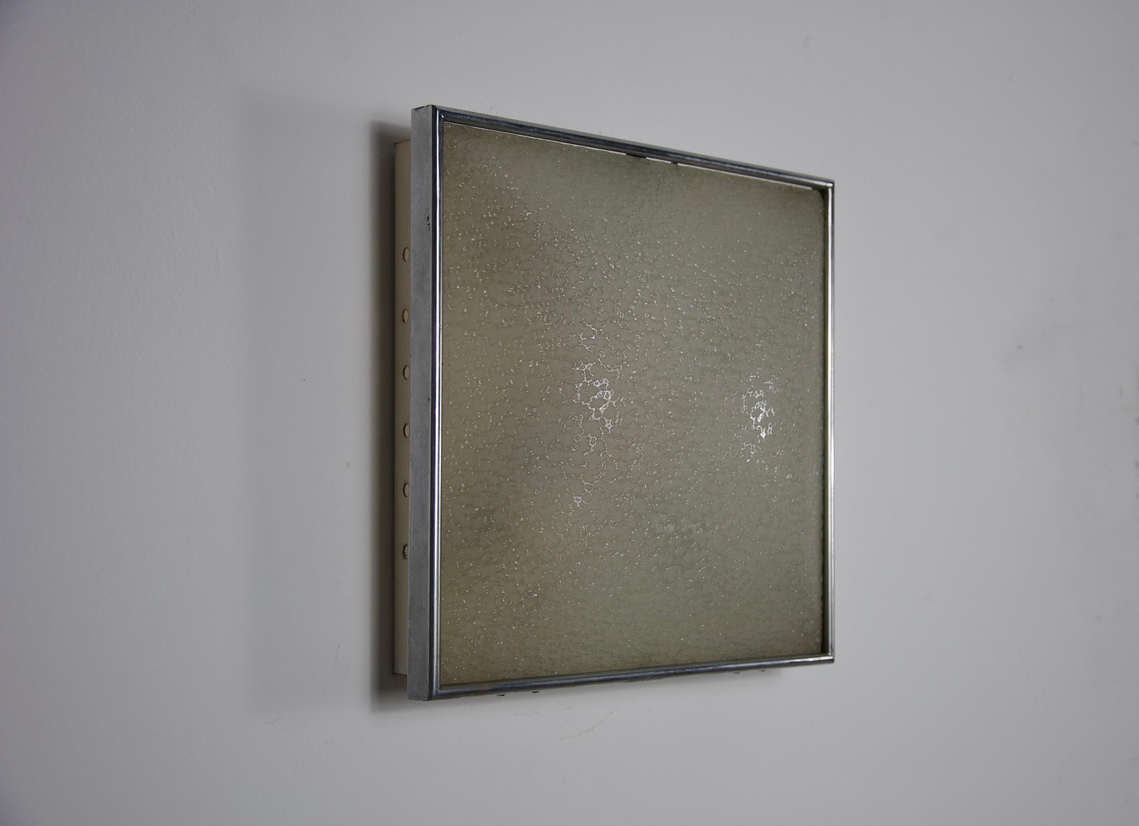 Metà XX secolo Montatura ad incasso in vetro attribuita a Fontana Arte, anni '50, Italia in vendita