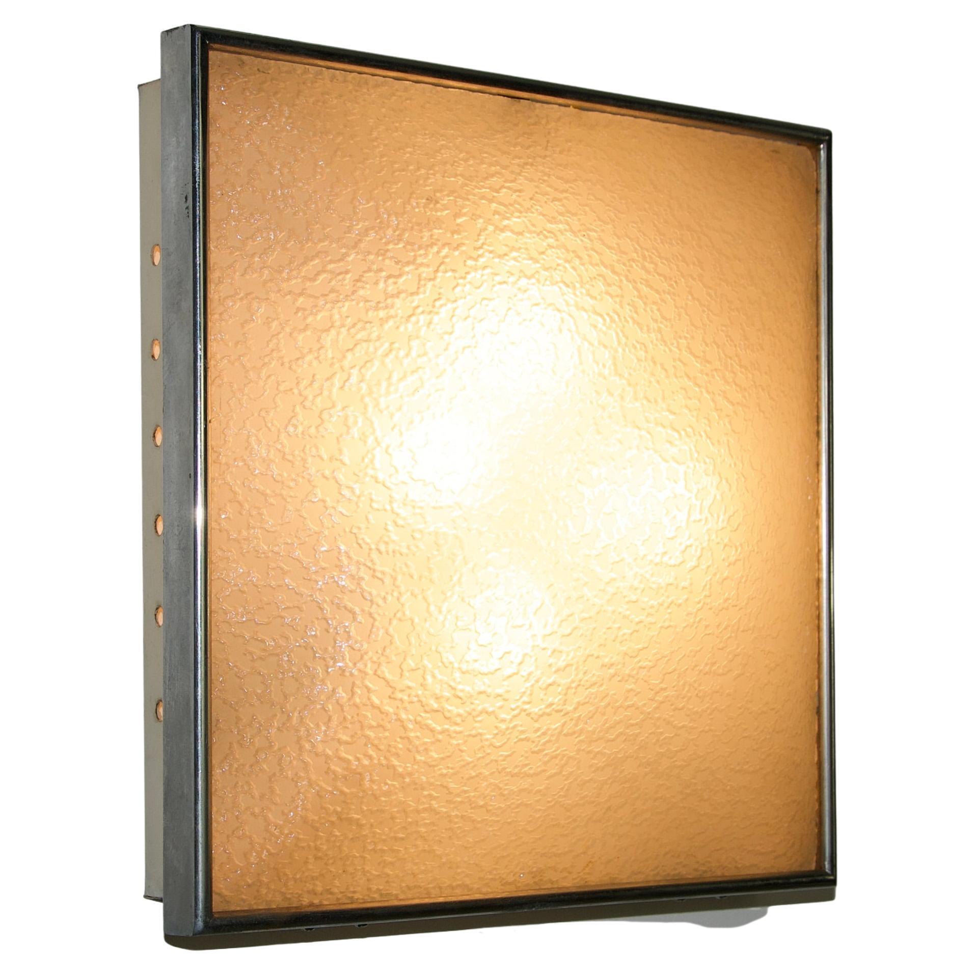 Monture affleurante en verre attribuée à Fontana Arte, années 1950, Italie