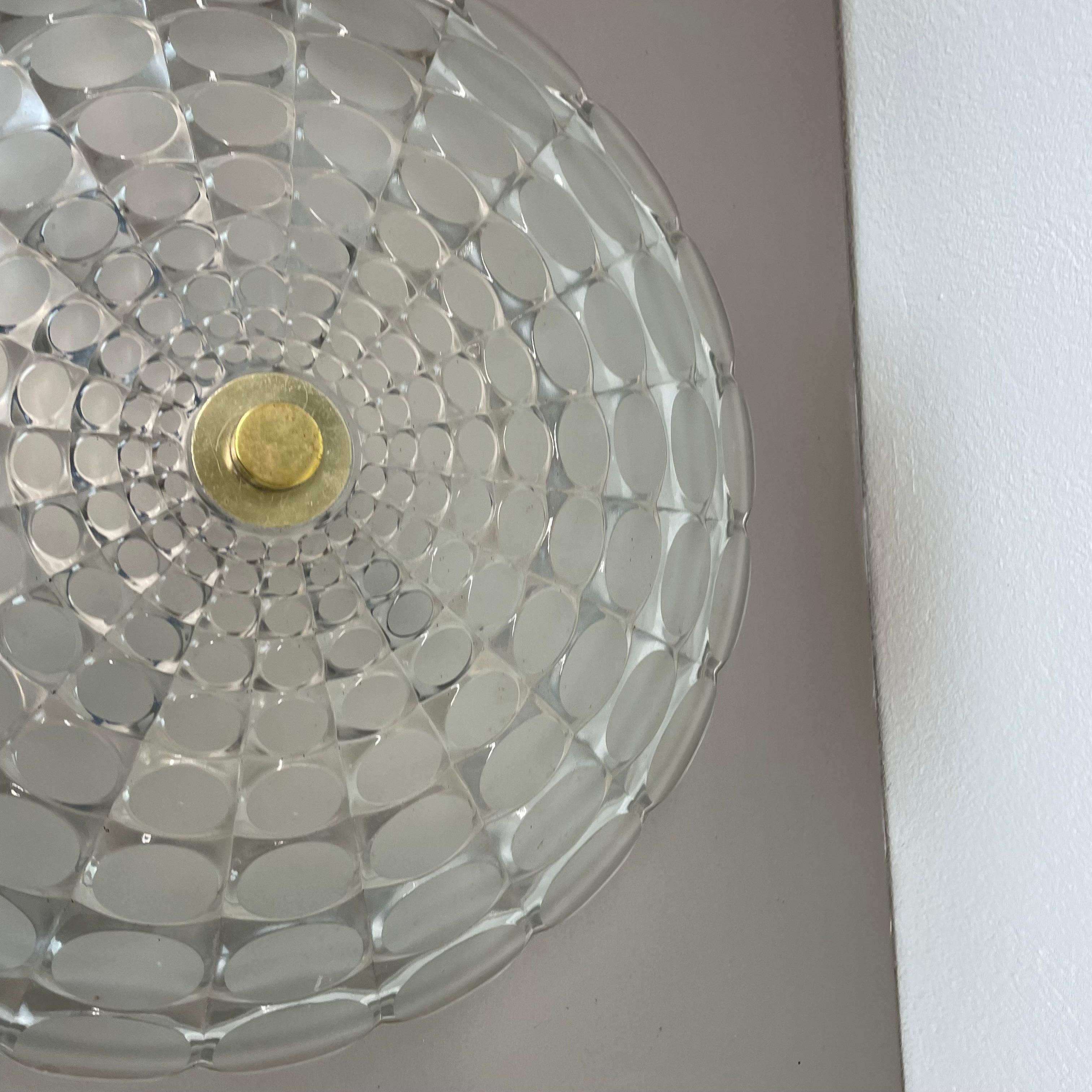 Glass Flushmount Wall Light  PEILL and PUTZLER Lights attrib., Germany, 1970s In Good Condition For Sale In Kirchlengern, DE