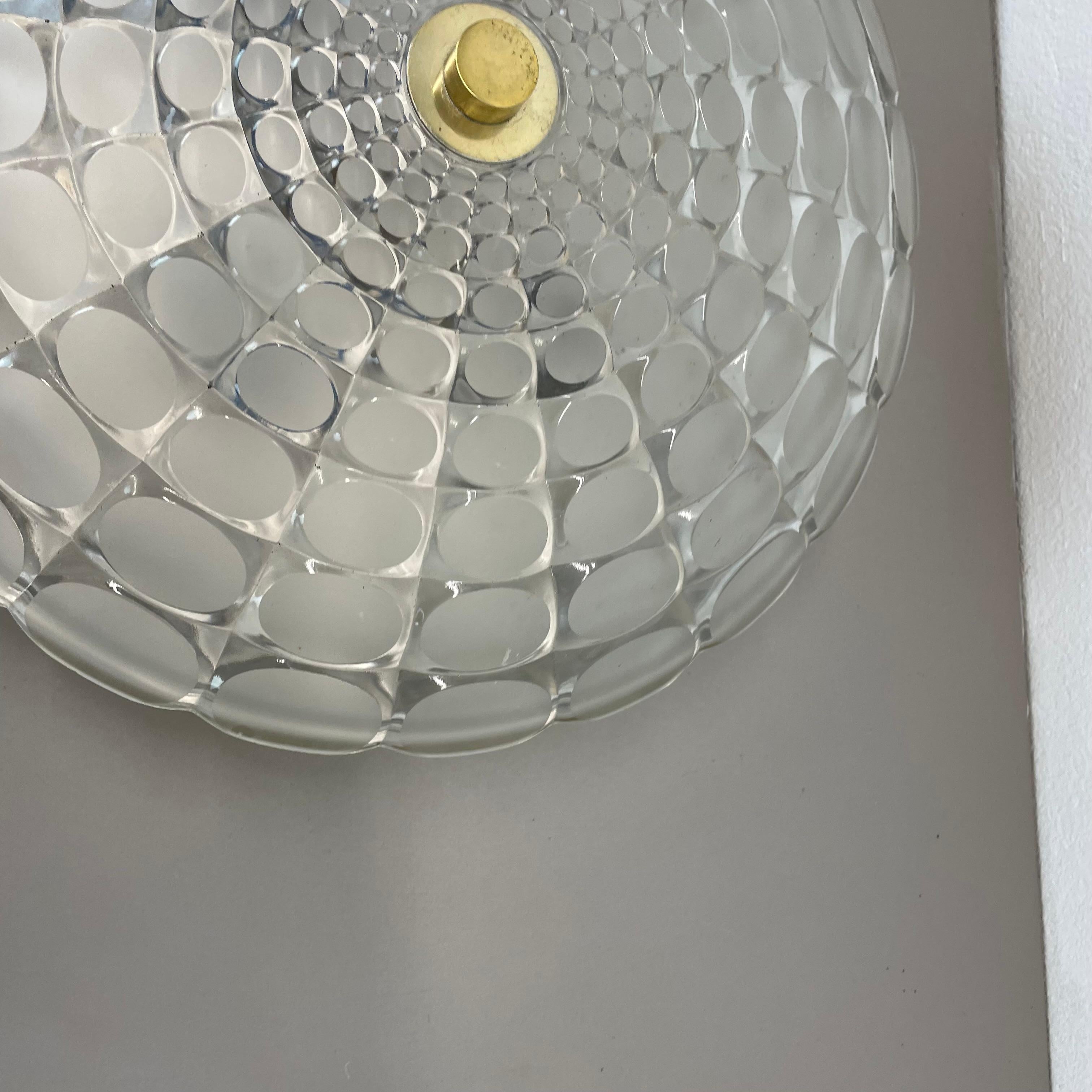 20th Century Glass Flushmount Wall Light  PEILL and PUTZLER Lights attrib., Germany, 1970s For Sale