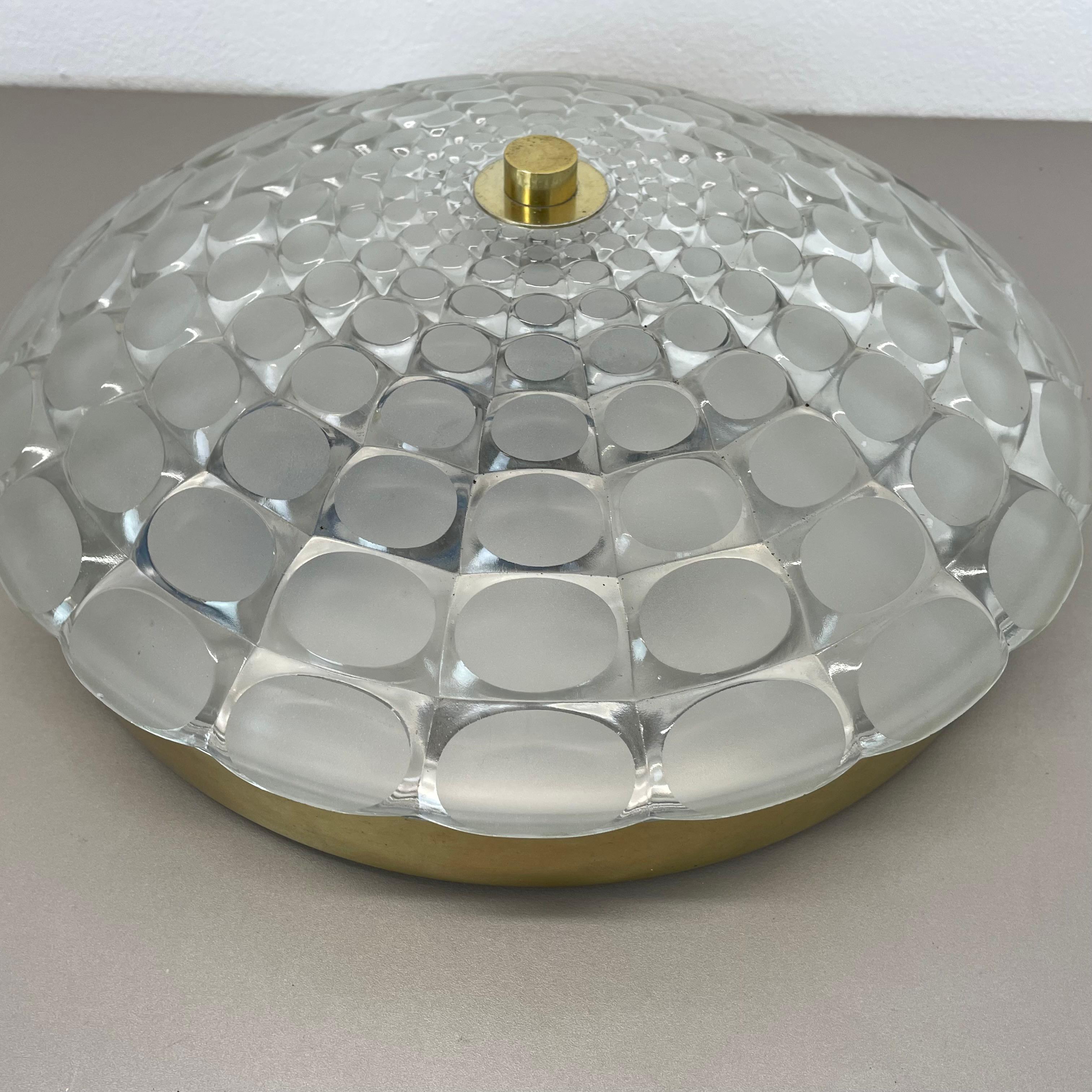 Glass Flushmount Wall Light  PEILL and PUTZLER Lights attrib., Germany, 1970s For Sale 1