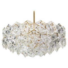 Vetro per lampadario Kinkeldey in ottone dorato e cristallo, pezzo di ricambio